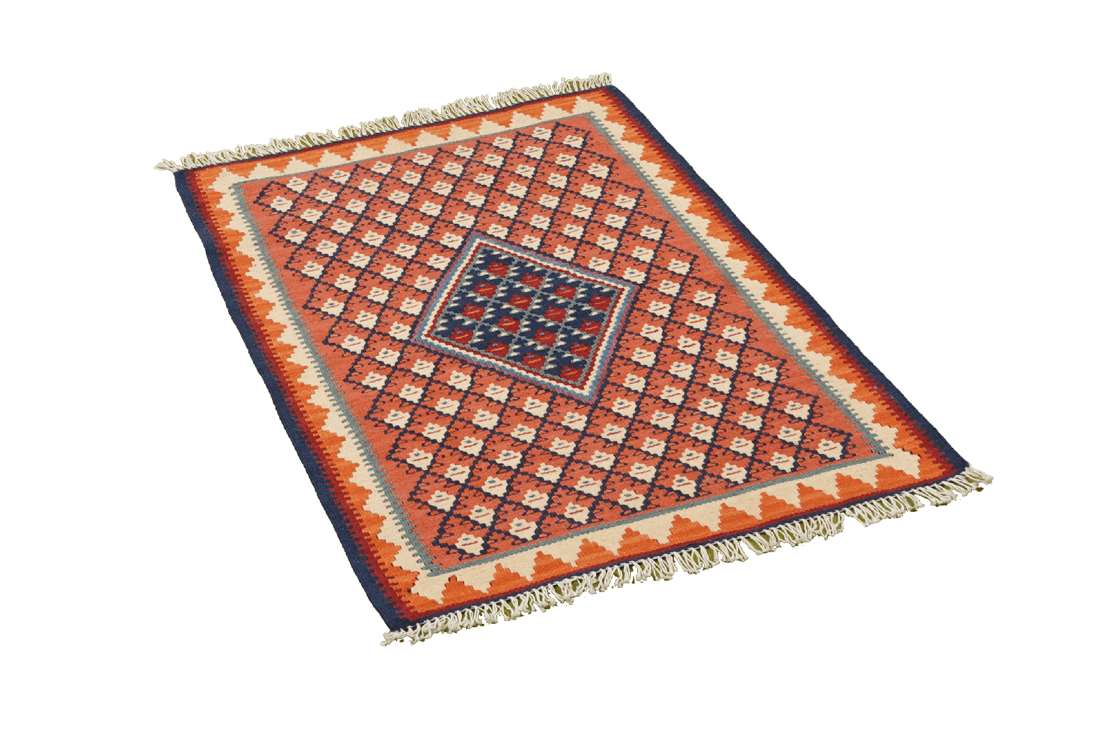 Kelim Senneh — Handmade, 62x87 cm, Red, 100% Virgin Wool | View 4