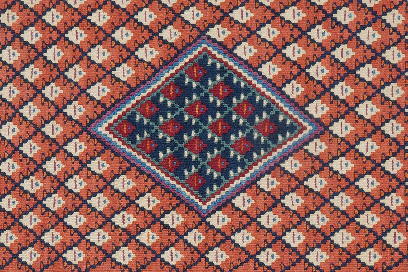 Kelim Senneh — Handmade, 62x87 cm, Red, 100% Virgin Wool | View 6