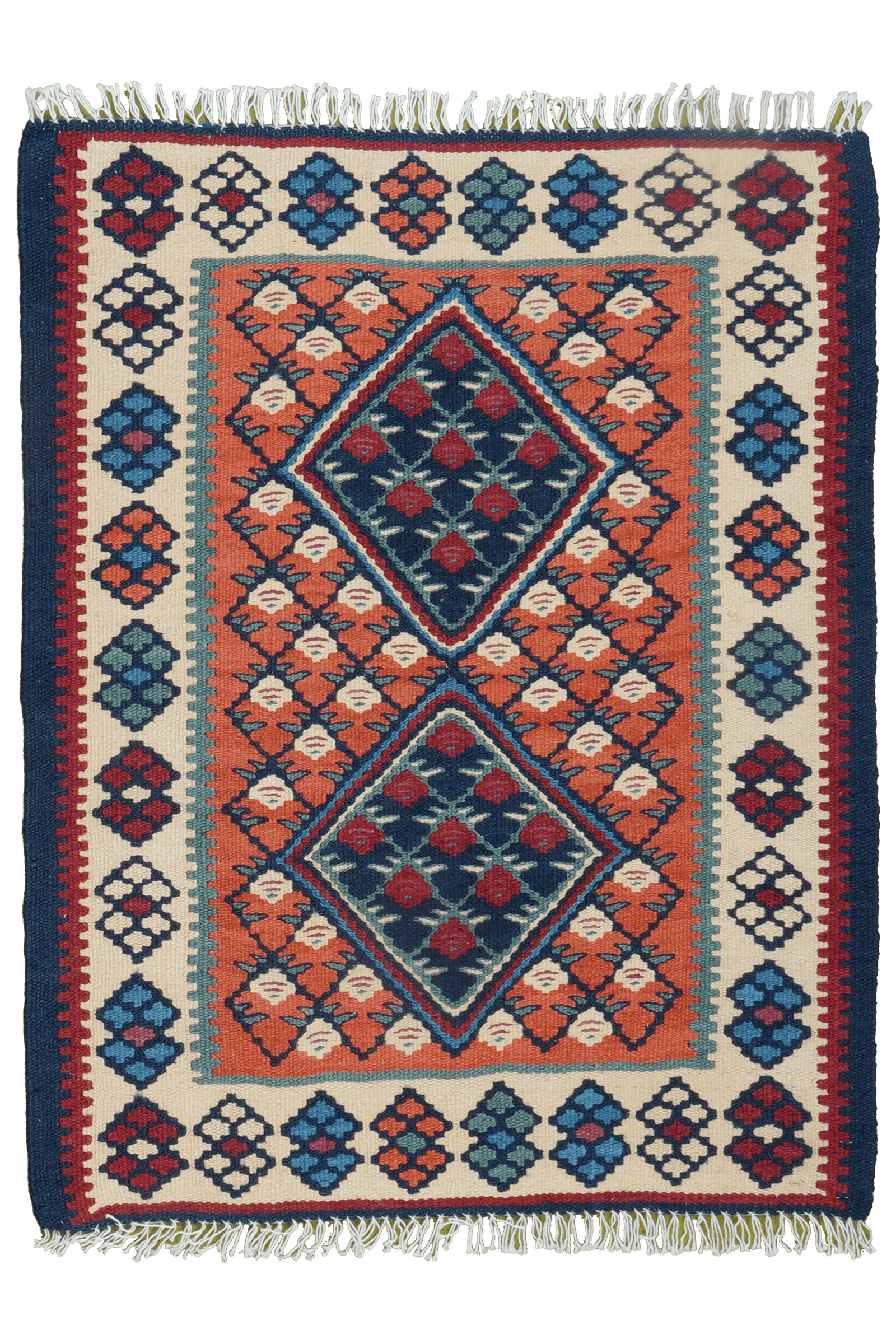 Kelim Senneh — Handmade, 65x82 cm, Red, 100% Virgin Wool | Main view