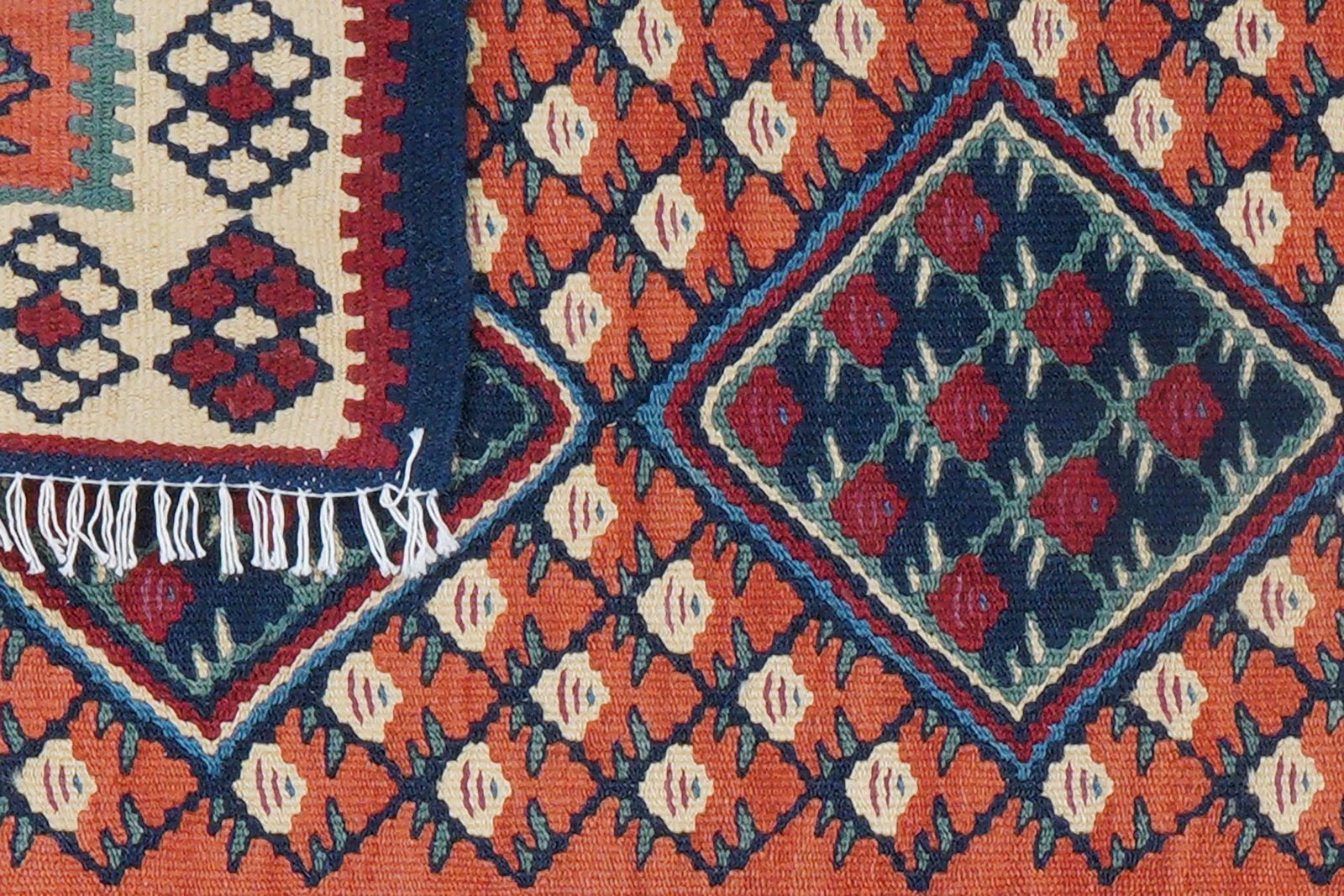 Kelim Senneh — Handmade, 65x82 cm, Red, 100% Virgin Wool | View 6