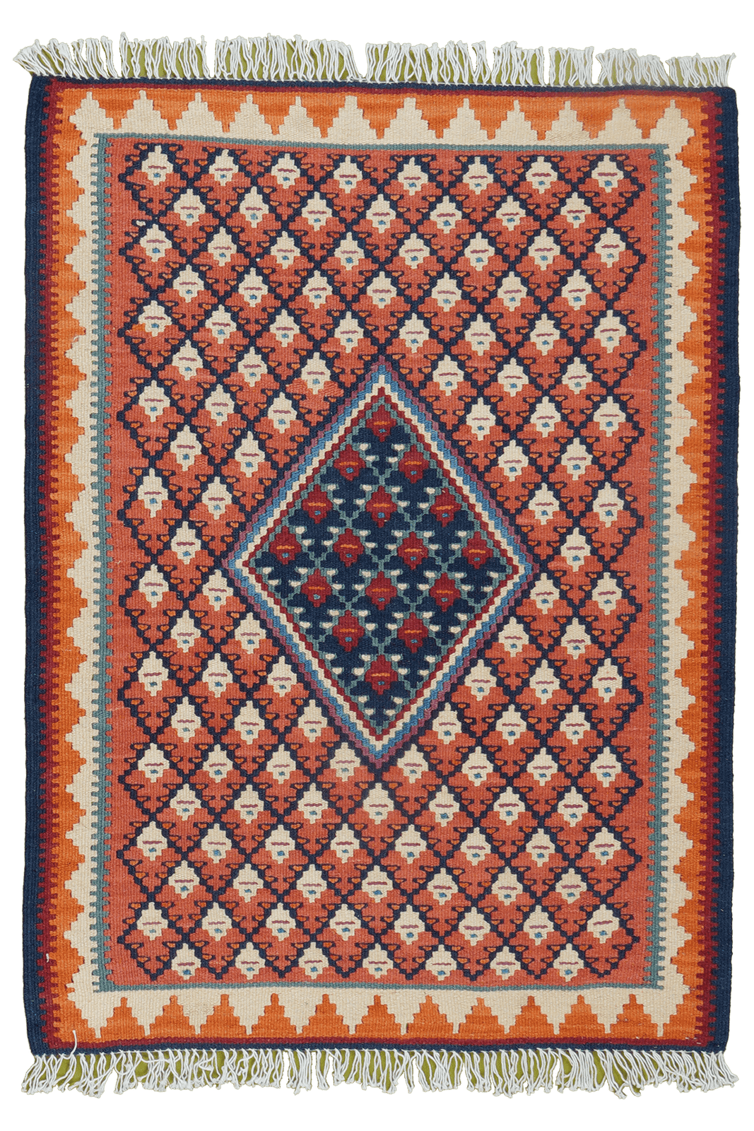 Kelim Senneh — Handmade, 62x85 cm, Red, 100% Virgin Wool | Main view