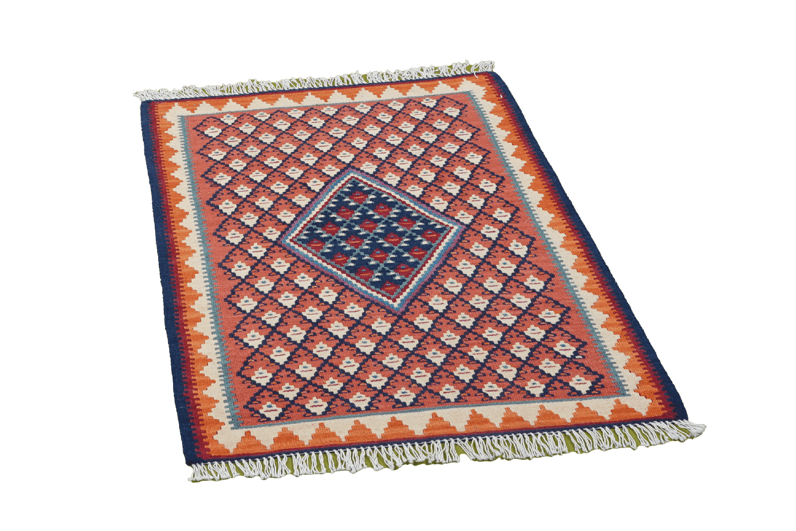 Kelim Senneh — Handmade, 62x85 cm, Red, 100% Virgin Wool | View 4
