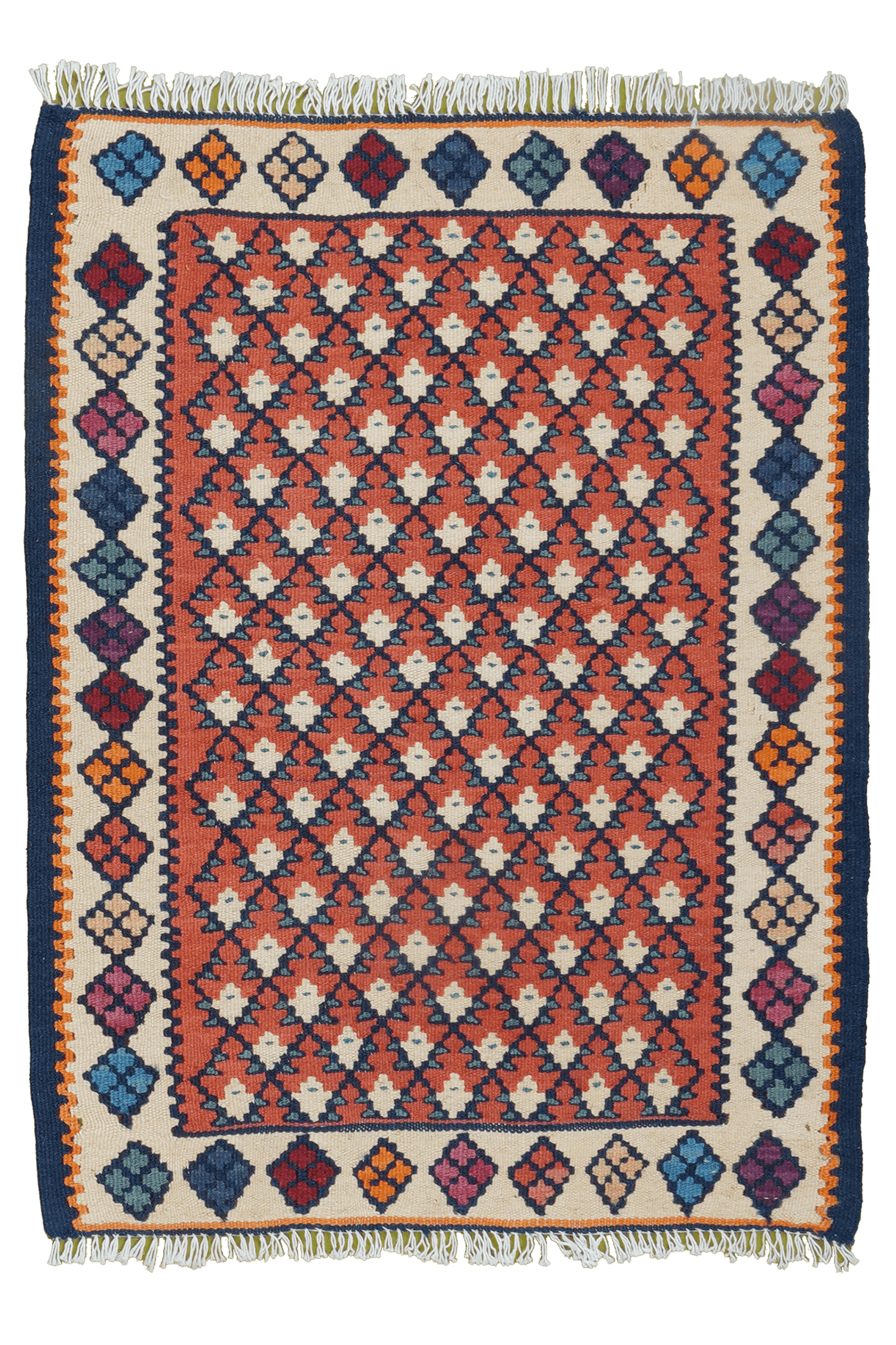 Kelim Senneh — Handmade, 62x82 cm, Red, 100% Virgin Wool | Main view