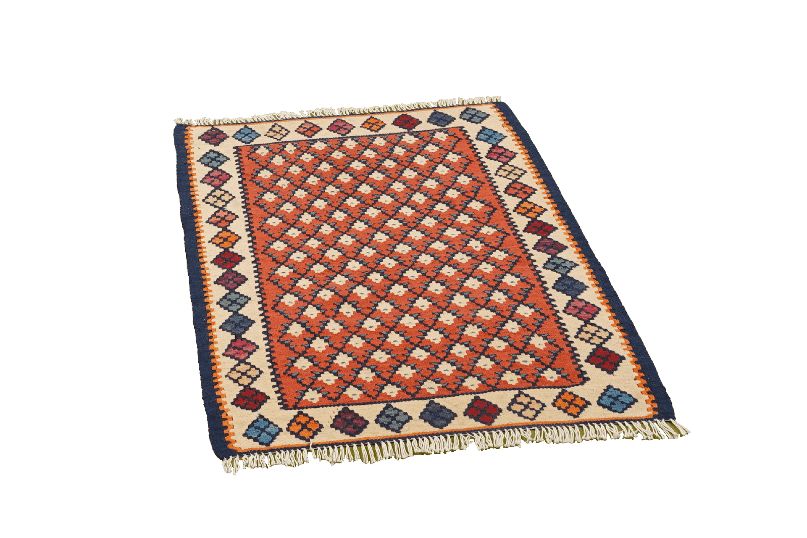 Kelim Senneh — Handmade, 62x82 cm, Red, 100% Virgin Wool | View 4