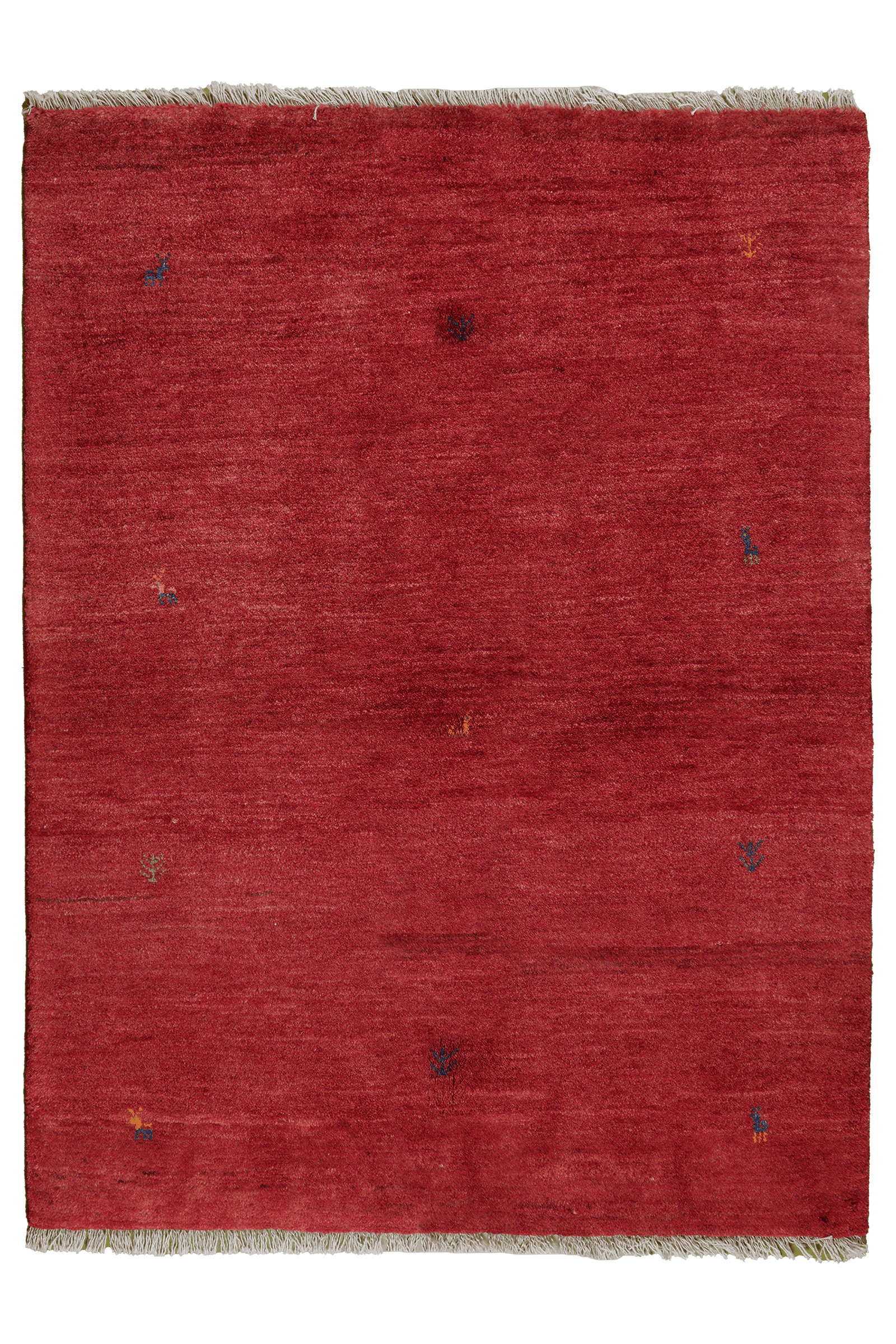 Gabbeh — Hand-knotted, 130x173 cm, Red, 100% Virgin Wool | Main view