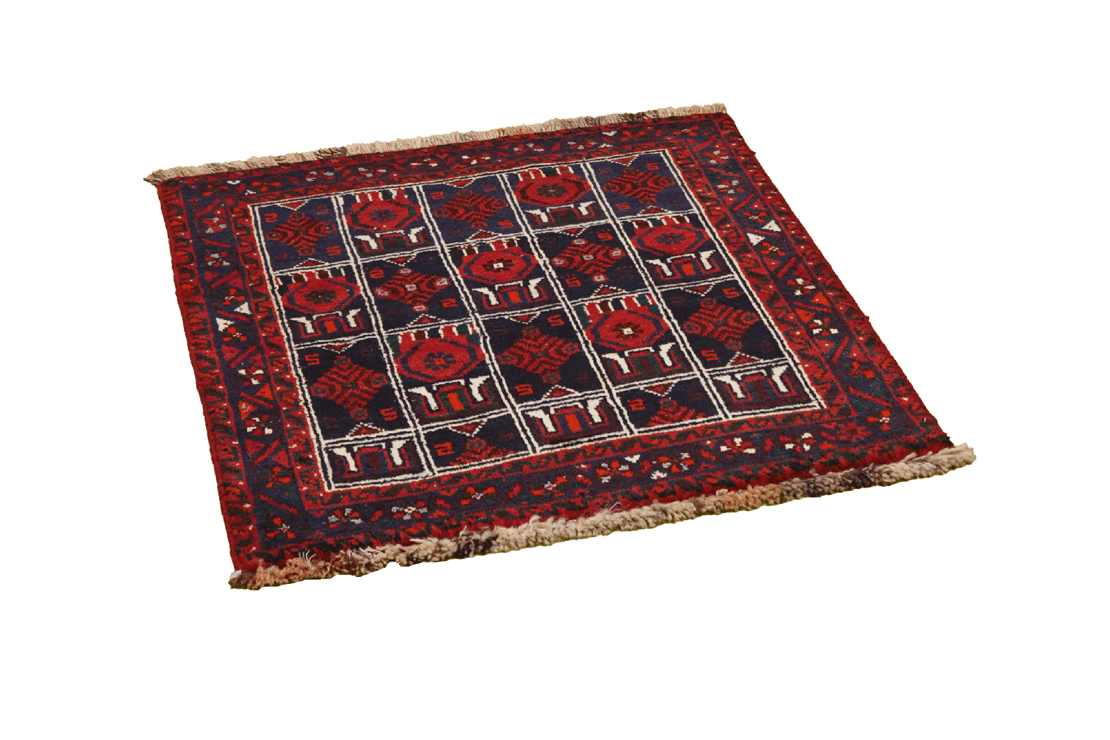 Gashgai — Hand-knotted, 73x75 cm, Blue, 100% Virgin Wool | View 4