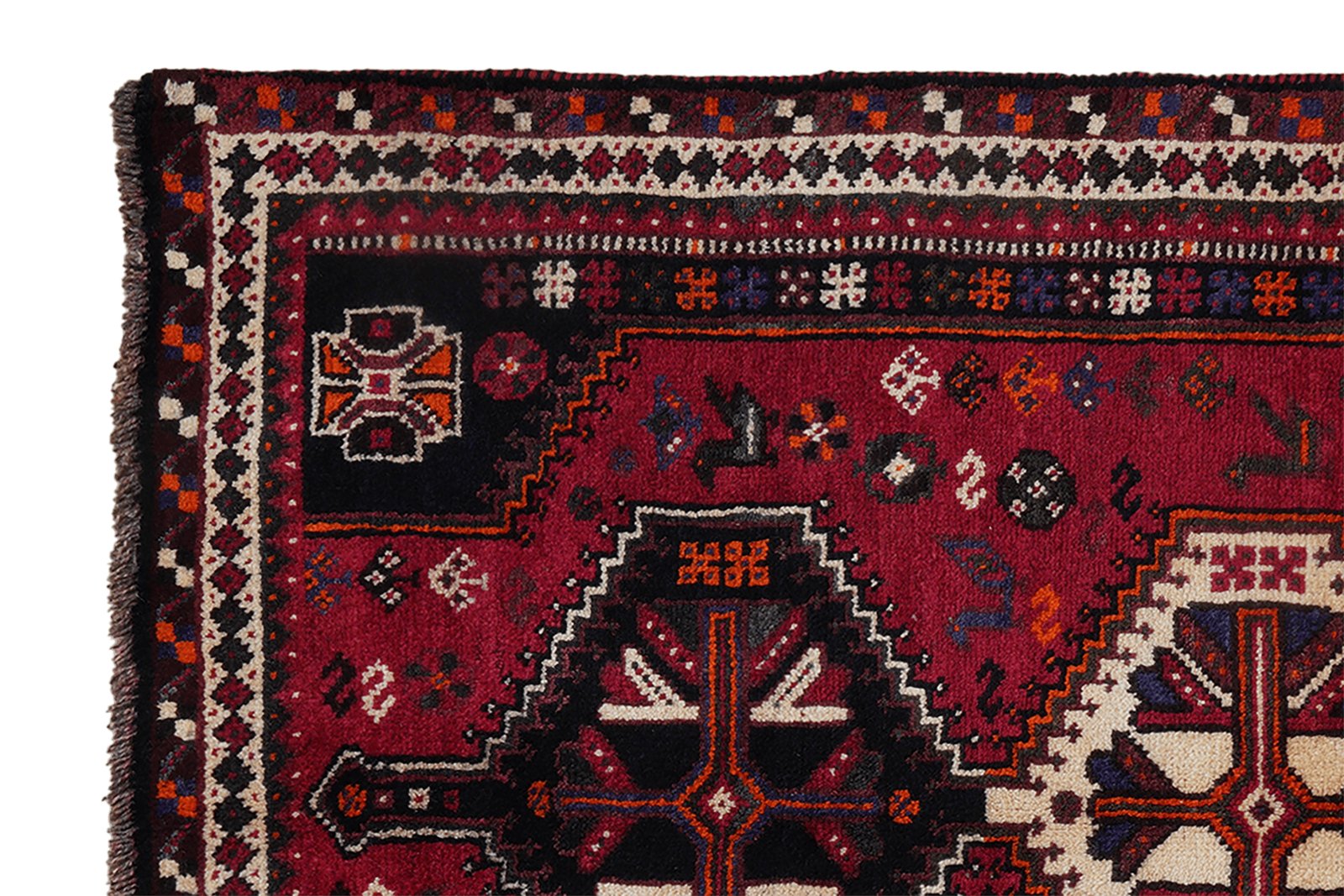 Gashgai — Hand-knotted, 113x168 cm, Red, 100% Virgin Wool | View 3