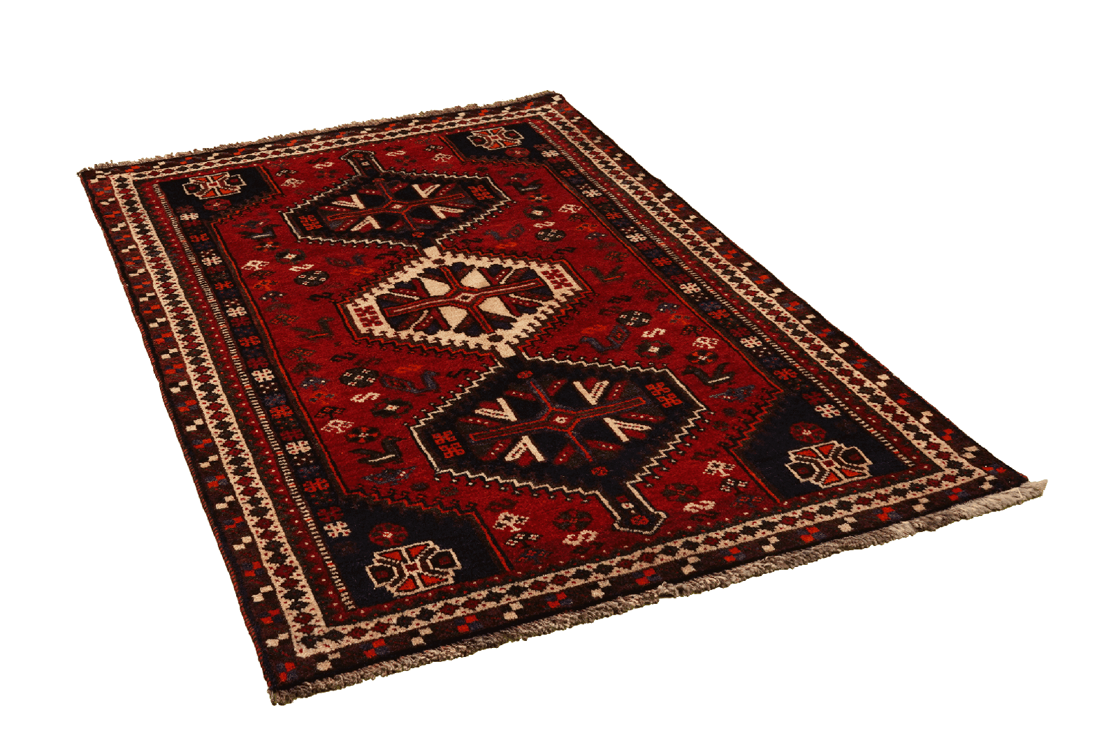 Gashgai — Hand-knotted, 113x168 cm, Red, 100% Virgin Wool | View 4