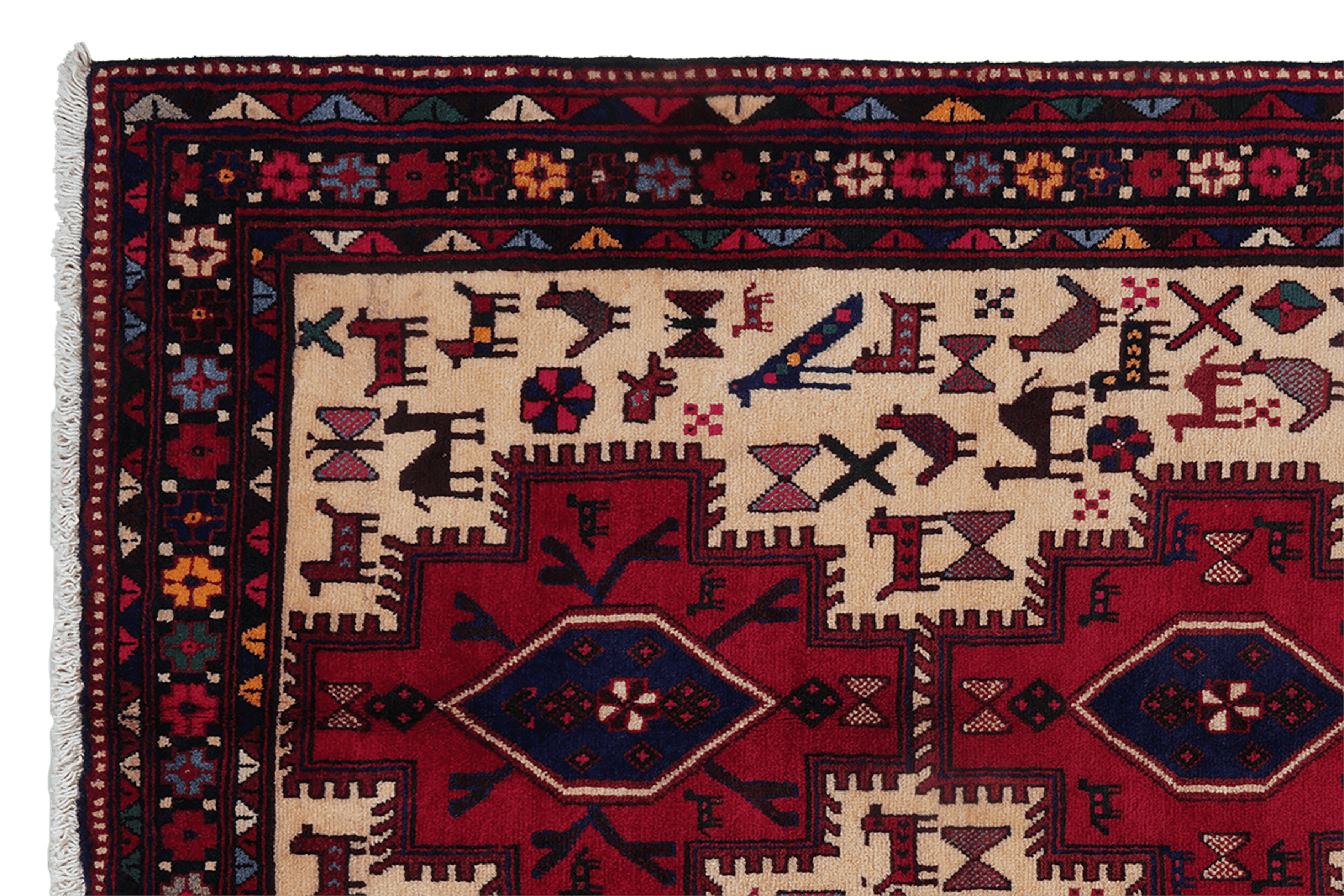 Afshar — Hand-knotted, 112x198 cm, Beige, 100% Virgin Wool | View 3