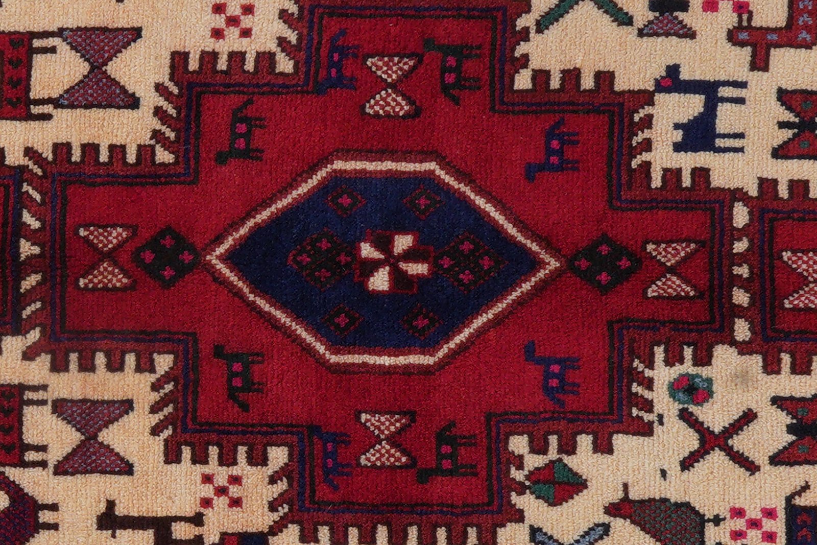 Afshar — Hand-knotted, 112x198 cm, Beige, 100% Virgin Wool | View 7