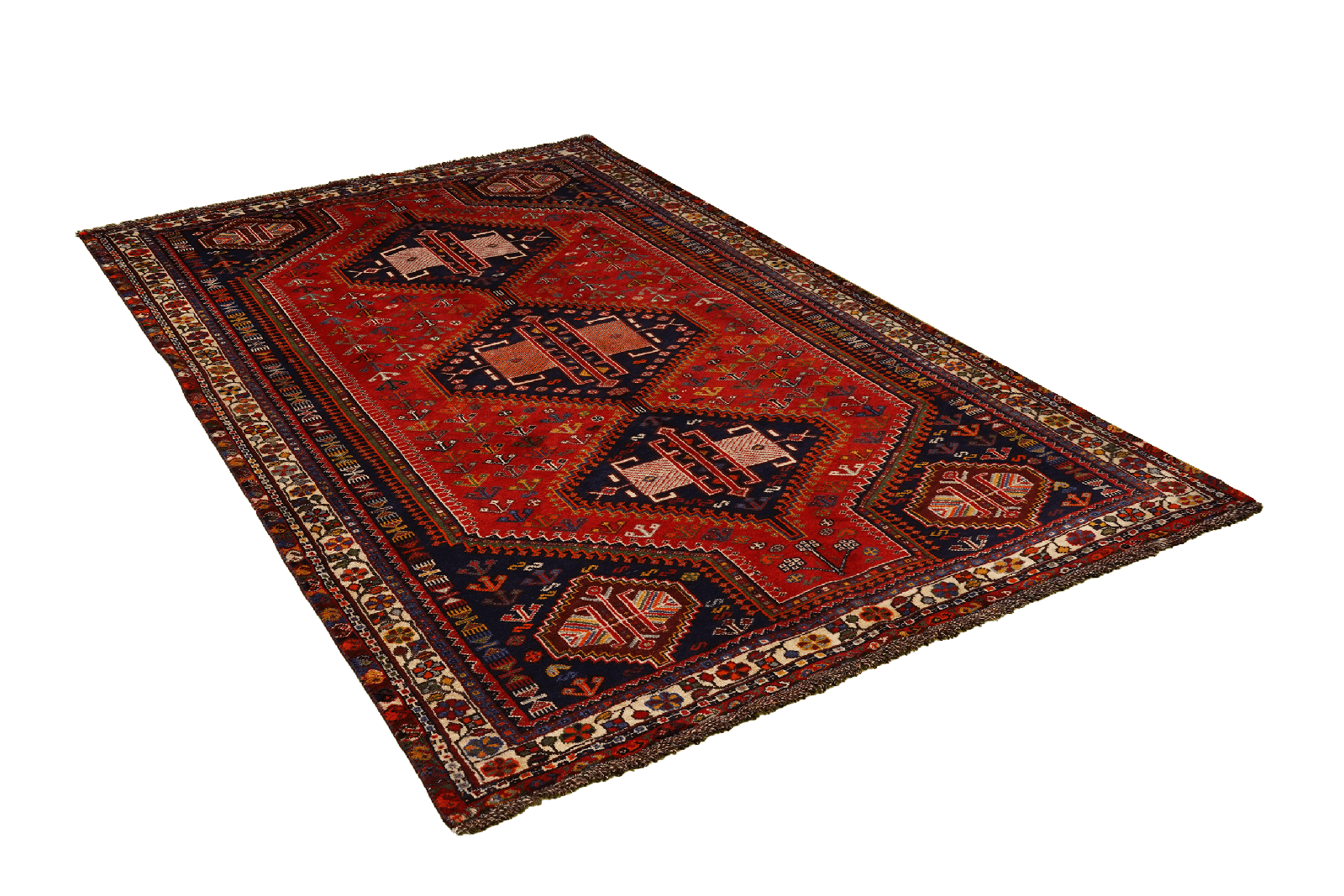 Gashgai — Hand-knotted, 152x244 cm, Red, 100% Virgin Wool | View 4