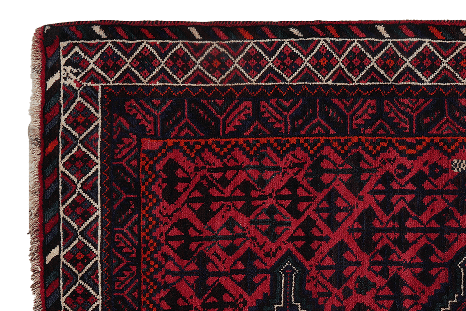 Gashgai — Hand-knotted, 162x202 cm, Red, 100% Virgin Wool | View 3