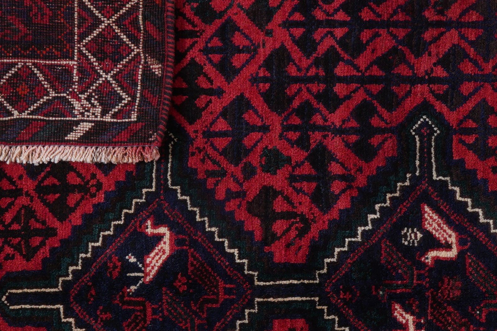 Gashgai — Hand-knotted, 162x202 cm, Red, 100% Virgin Wool | View 8