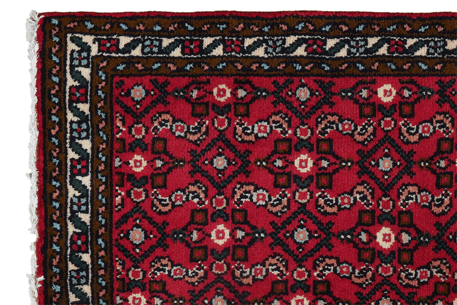 Hosseinabad — Hand-knotted, 65x119 cm, Red, 100% Virgin Wool | View 3