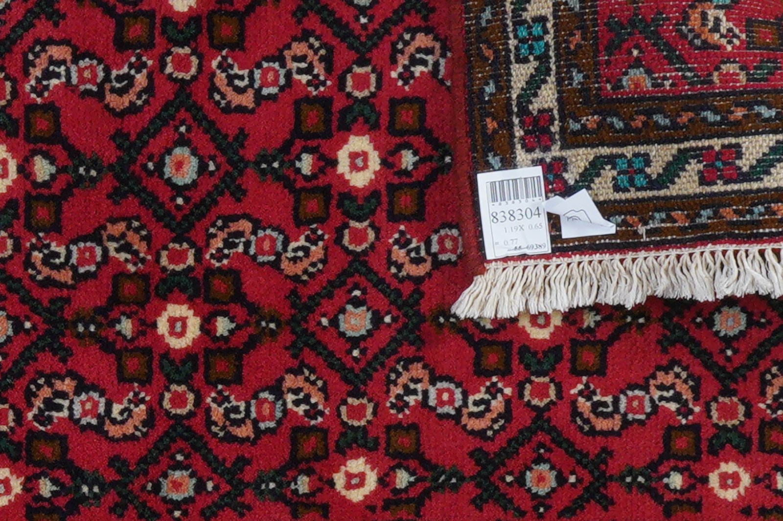 Hosseinabad — Hand-knotted, 65x119 cm, Red, 100% Virgin Wool | View 6