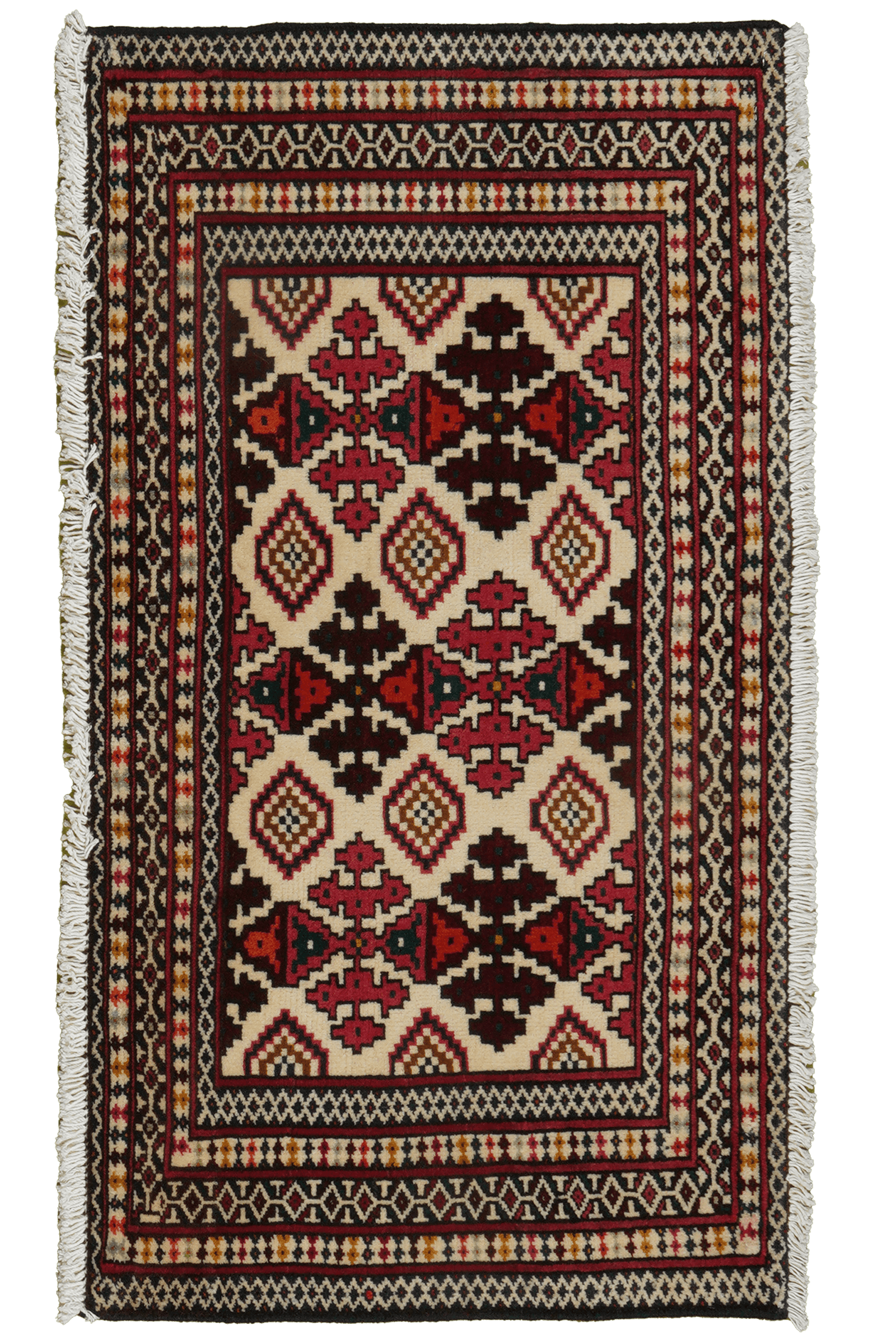 Belutch — Hand-knotted, 106x57 cm, Beige, 100% Virgin Wool | Main view