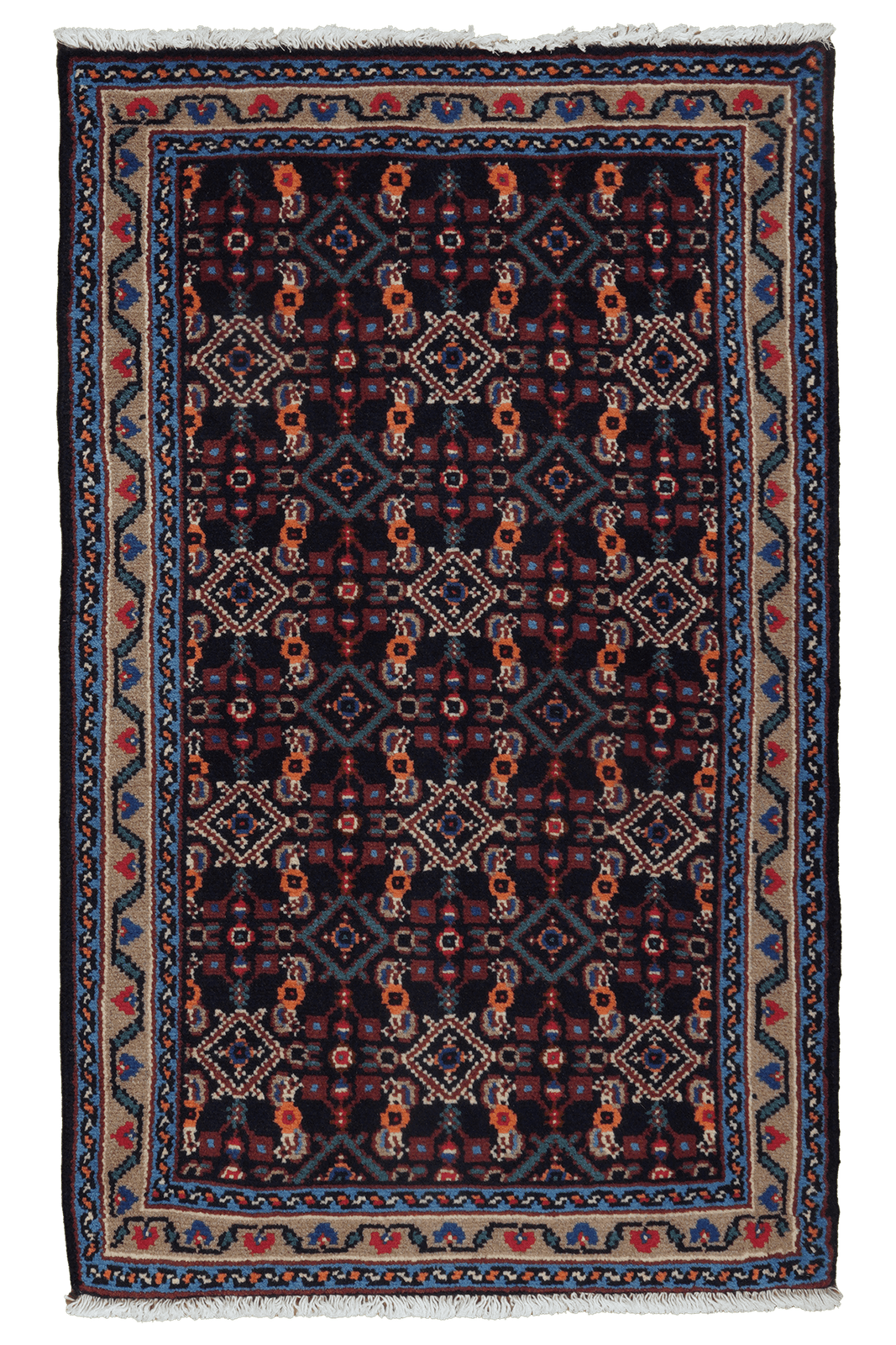 Hosseinabad — Hand-knotted, 75x120 cm, Blue, 100% Virgin Wool | Main view