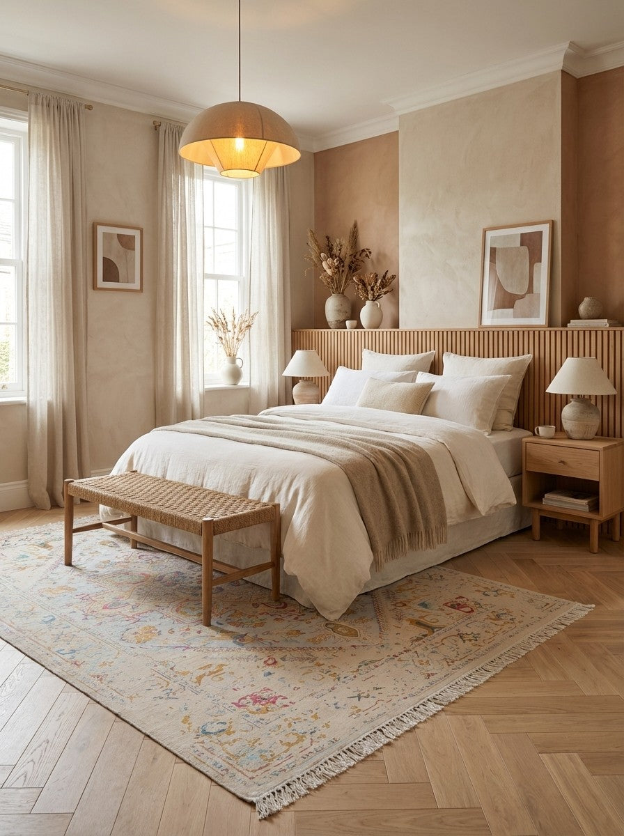 Paradayda — Hand-knotted, 202x292 cm, Beige, 70% Baumwolle, 30% Viskose | Detail view