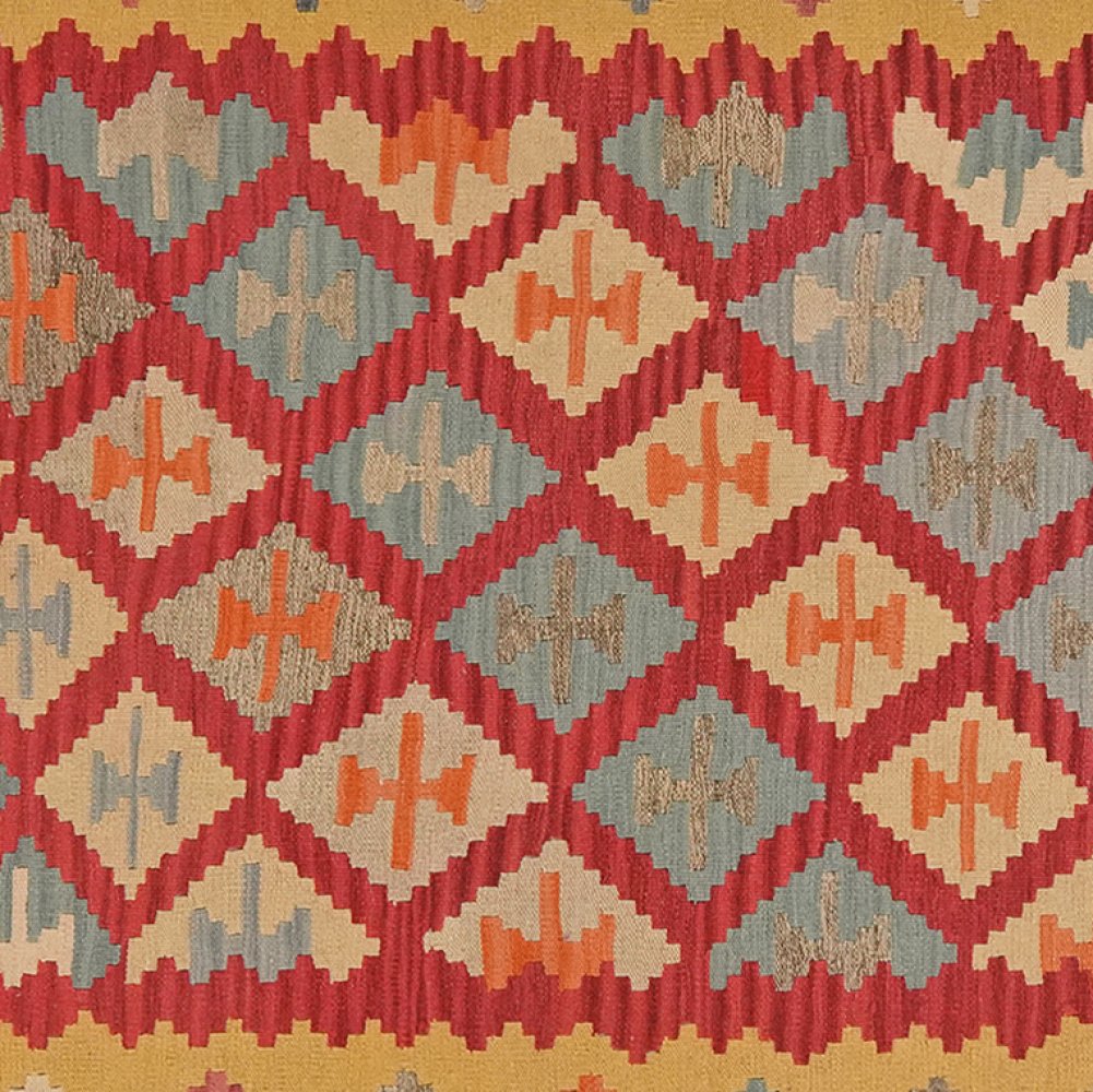Kelim Gashgai — Handmade, 172x235 cm, Red, 100% Virgin Wool | View 4