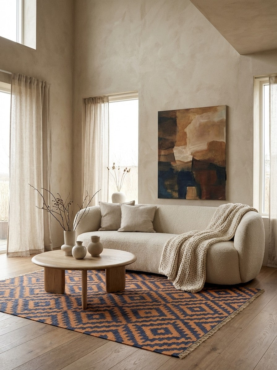 Kelim Gashgai — Handmade, 153x197 cm, Beige, 100% Virgin Wool | Detail view