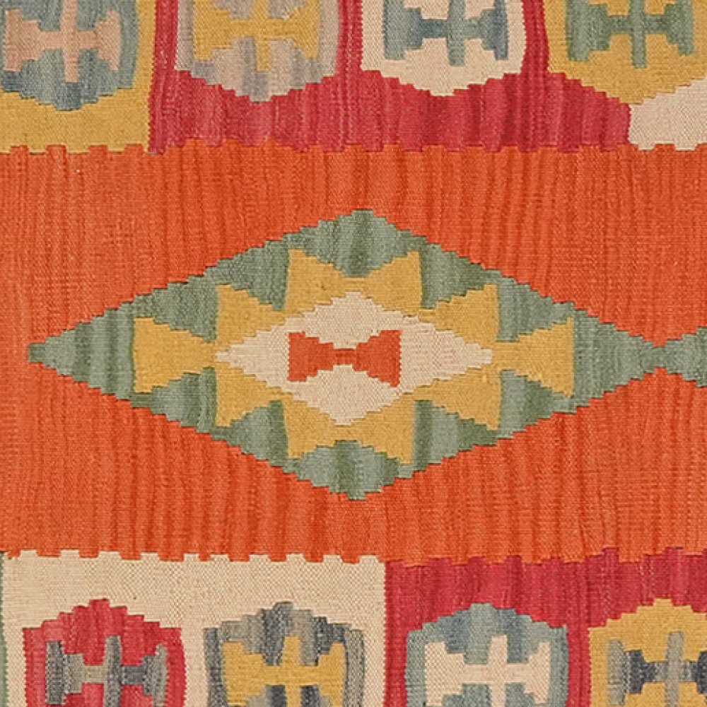 Kelim Gashgai — Handmade, 91x303 cm, Red, 100% Virgin Wool | View 4