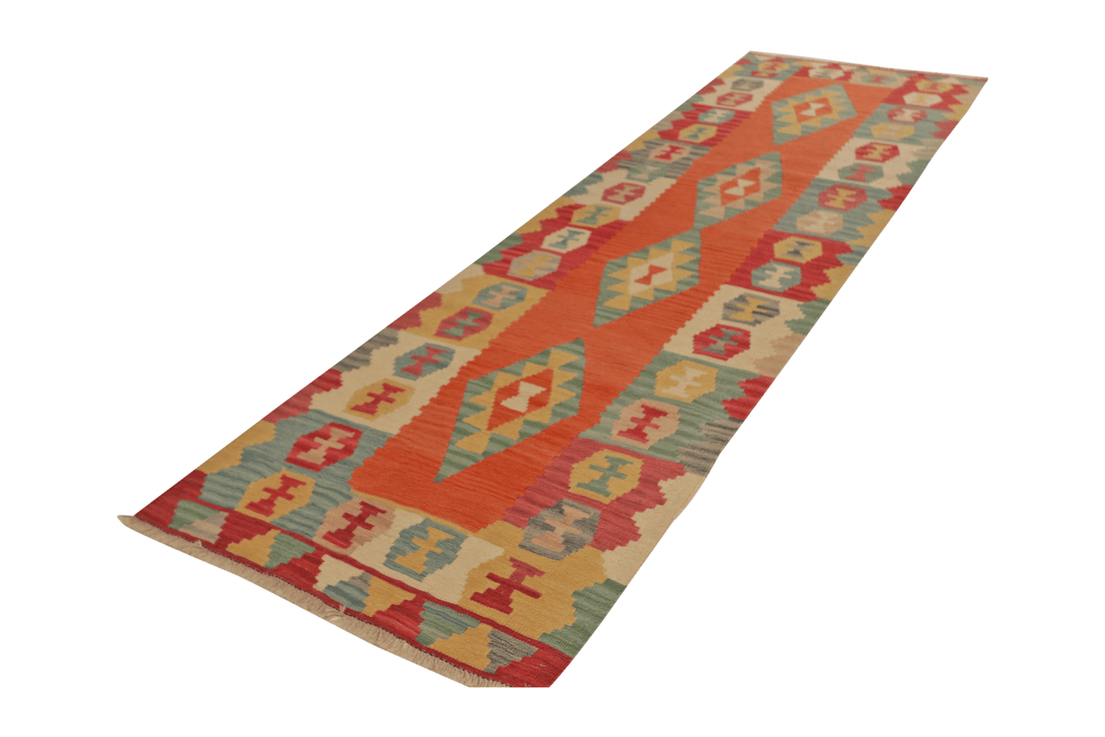 Kelim Gashgai — Handmade, 91x303 cm, Red, 100% Virgin Wool | View 5