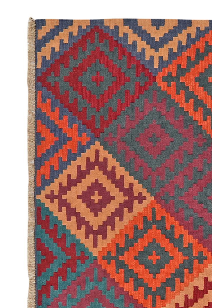 Kelim Gashgai — Handgefertigt, 197x152 cm, Bunt, 100% Virgin Wool | View 4