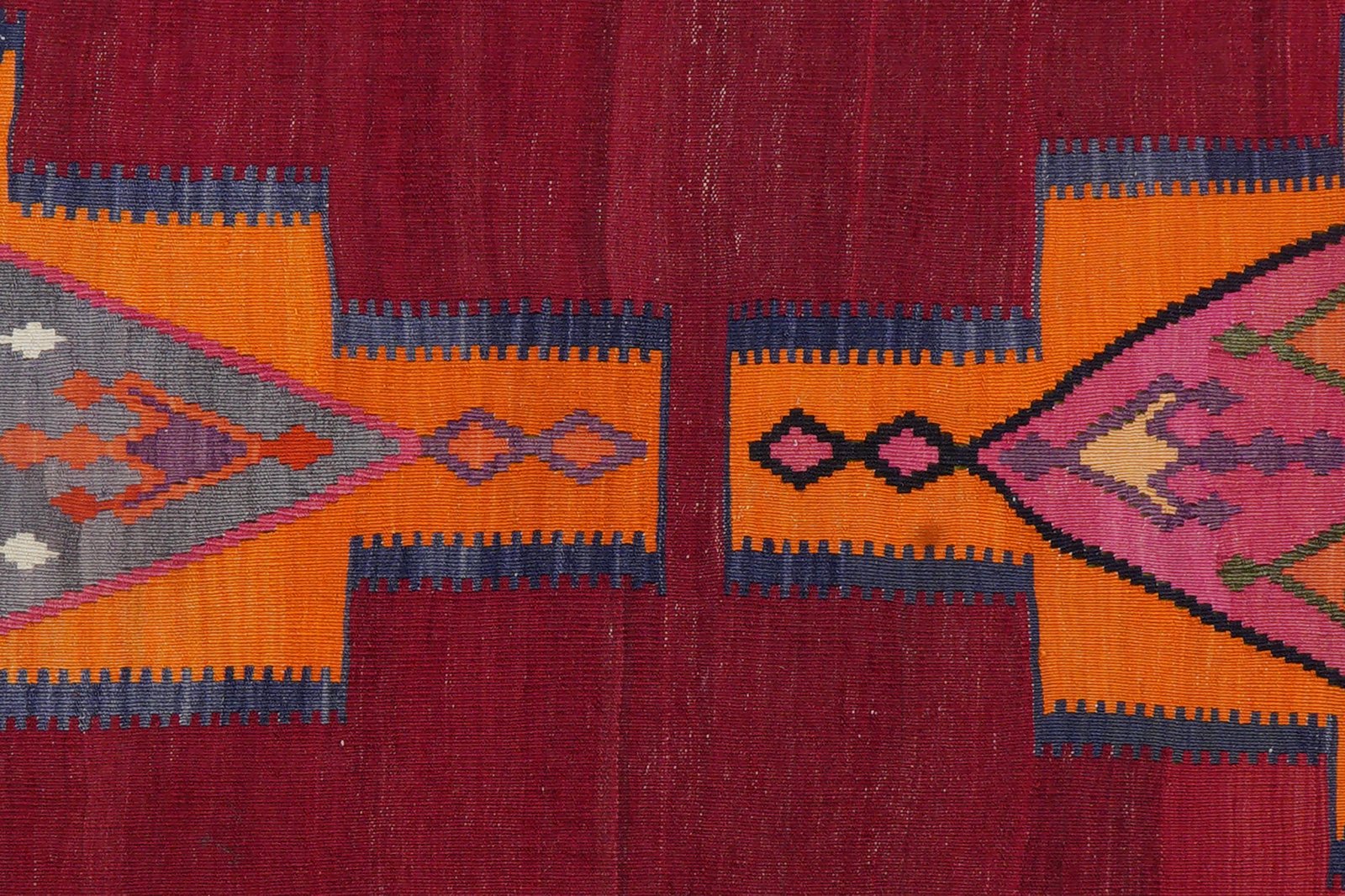 Kelim Gashgai Old — Handmade, 150x257 cm, Red, 100% Virgin Wool | View 6