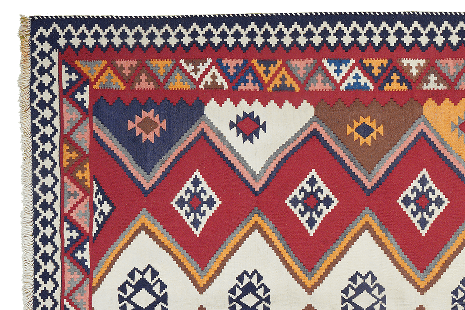 Kelim Gashgai Old — Handmade, 159x246 cm, Red, 100% Virgin Wool | View 3