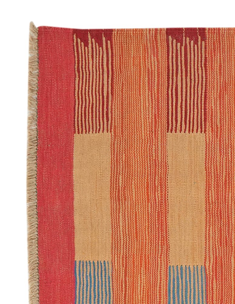 Kelim Gashgai — Handmade, 93x150 cm, Orange, 100% Virgin Wool | View 3