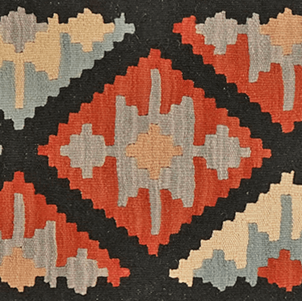 Kelim Gashgai — Handmade, 64x91 cm, Black, 100% Virgin Wool | View 4
