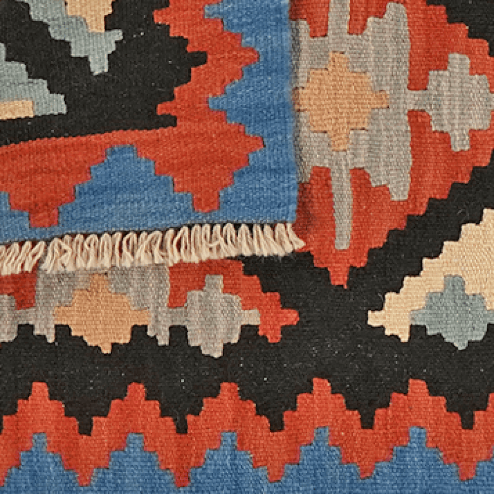 Kelim Gashgai — Handmade, 64x91 cm, Black, 100% Virgin Wool | View 6