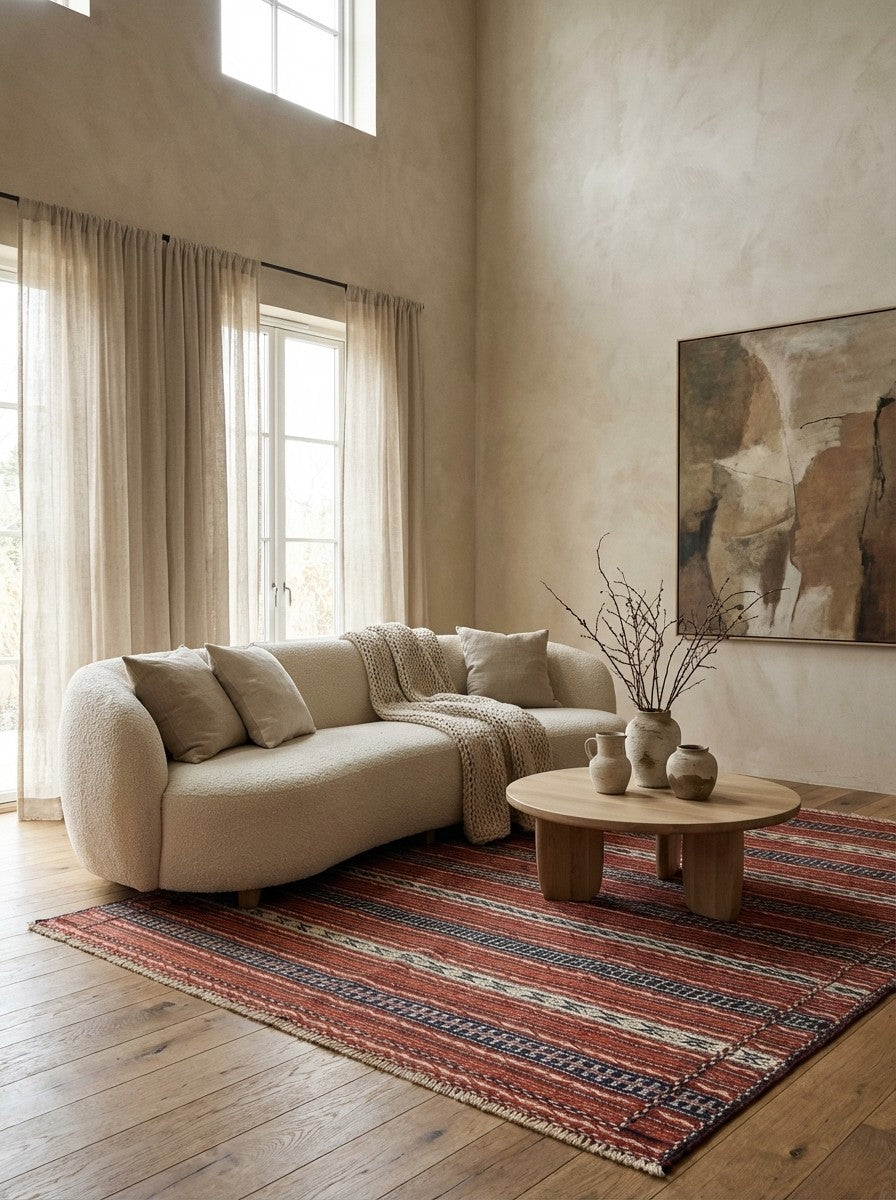 Kelim Kordi — Handmade, 169x244 cm, Beige, 100% Virgin Wool | Detail view