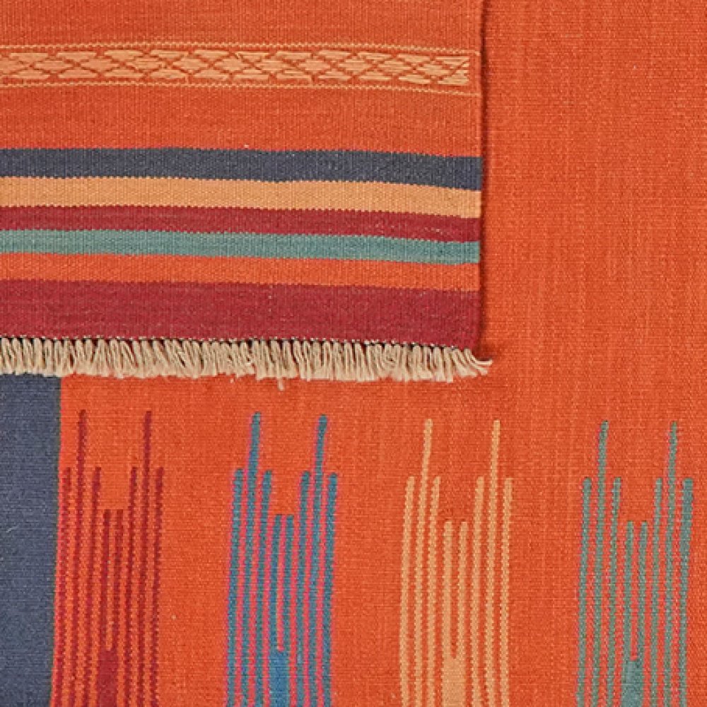 Kelim Gashgai — Handmade, 100x252 cm, Red, 100% Virgin Wool | View 6