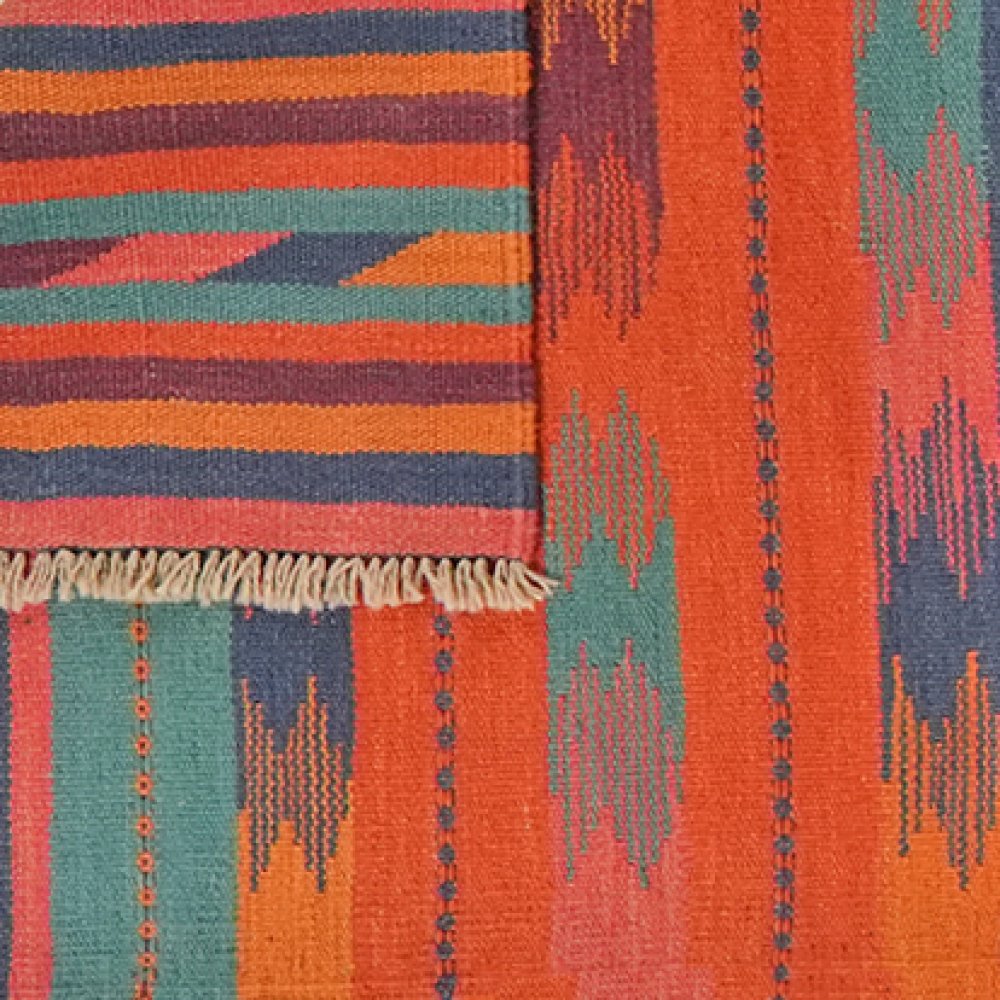 Kelim Gashgai — Handmade, 80x298 cm, Multicolor, 100% Virgin Wool | View 6
