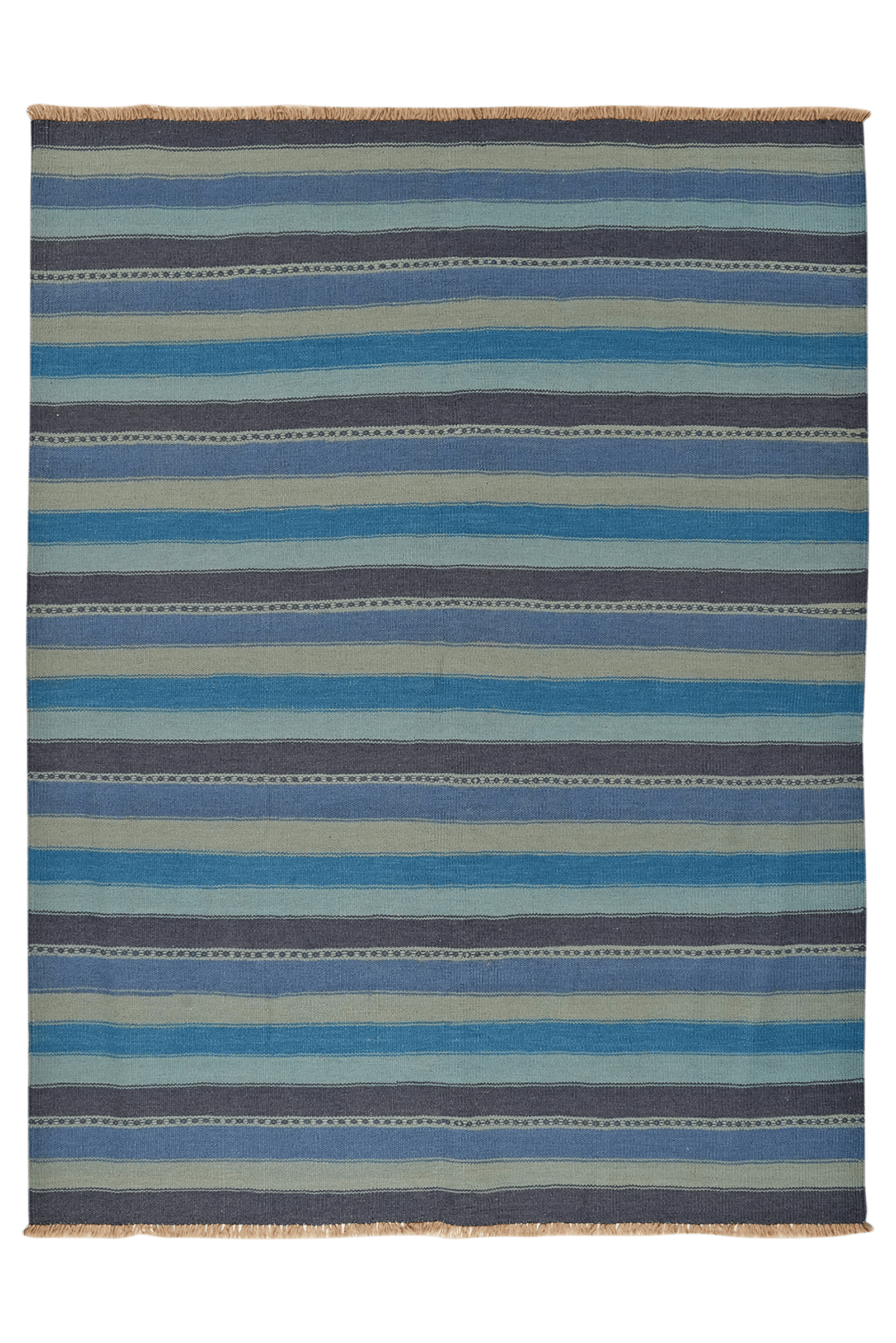 Kelim Gashgai — Handmade, 155x201 cm, Blue, 100% Virgin Wool | Main view