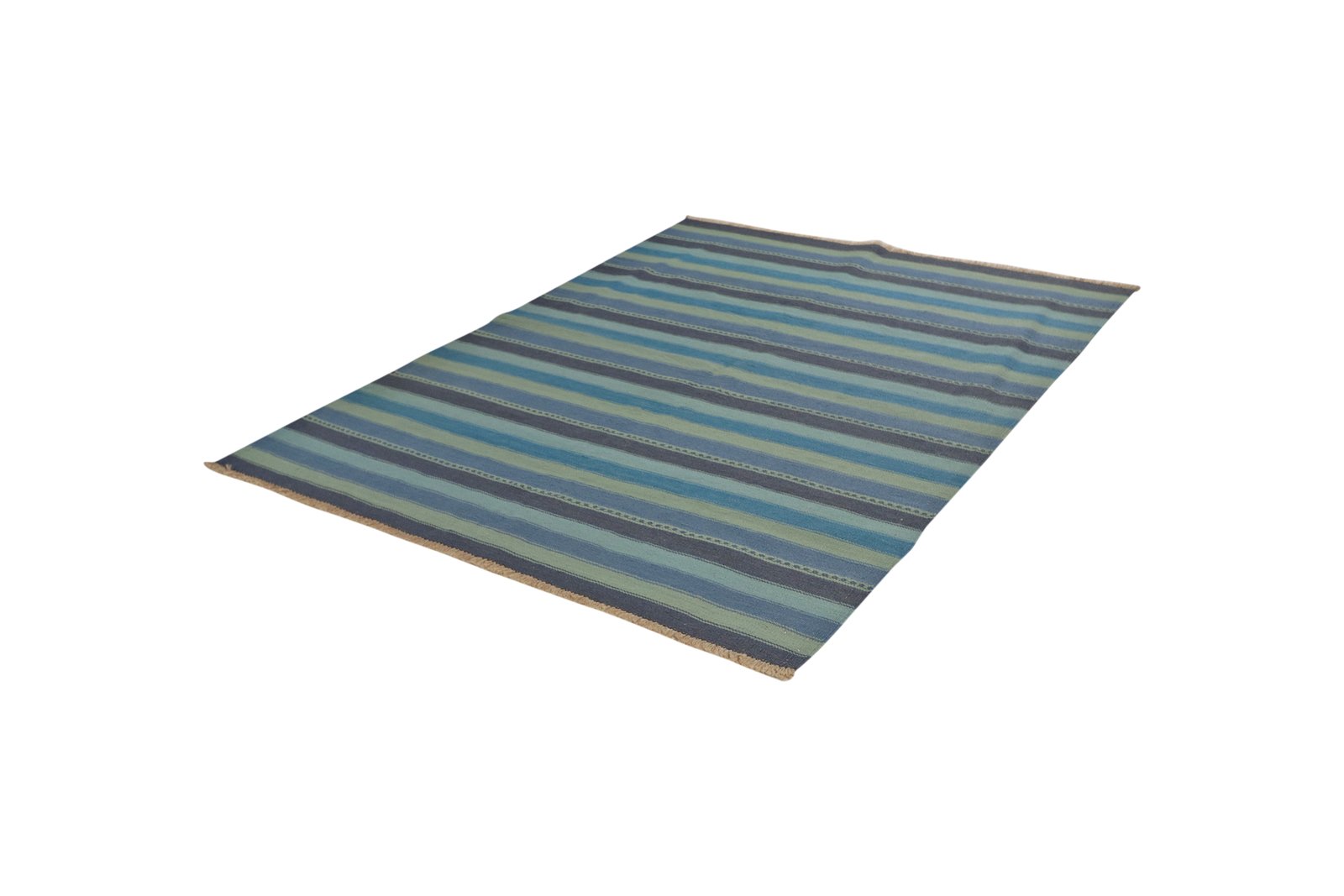 Kelim Gashgai — Handmade, 155x201 cm, Blue, 100% Virgin Wool | View 5
