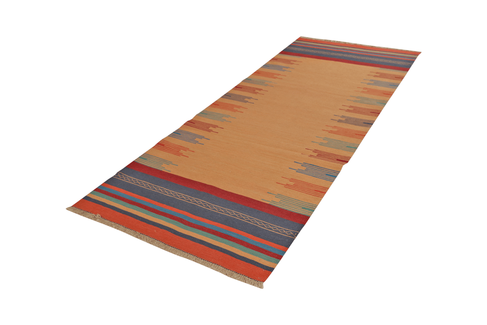 Kelim Gashgai — Handmade, 99x254 cm, Brown, 100% Virgin Wool | View 5