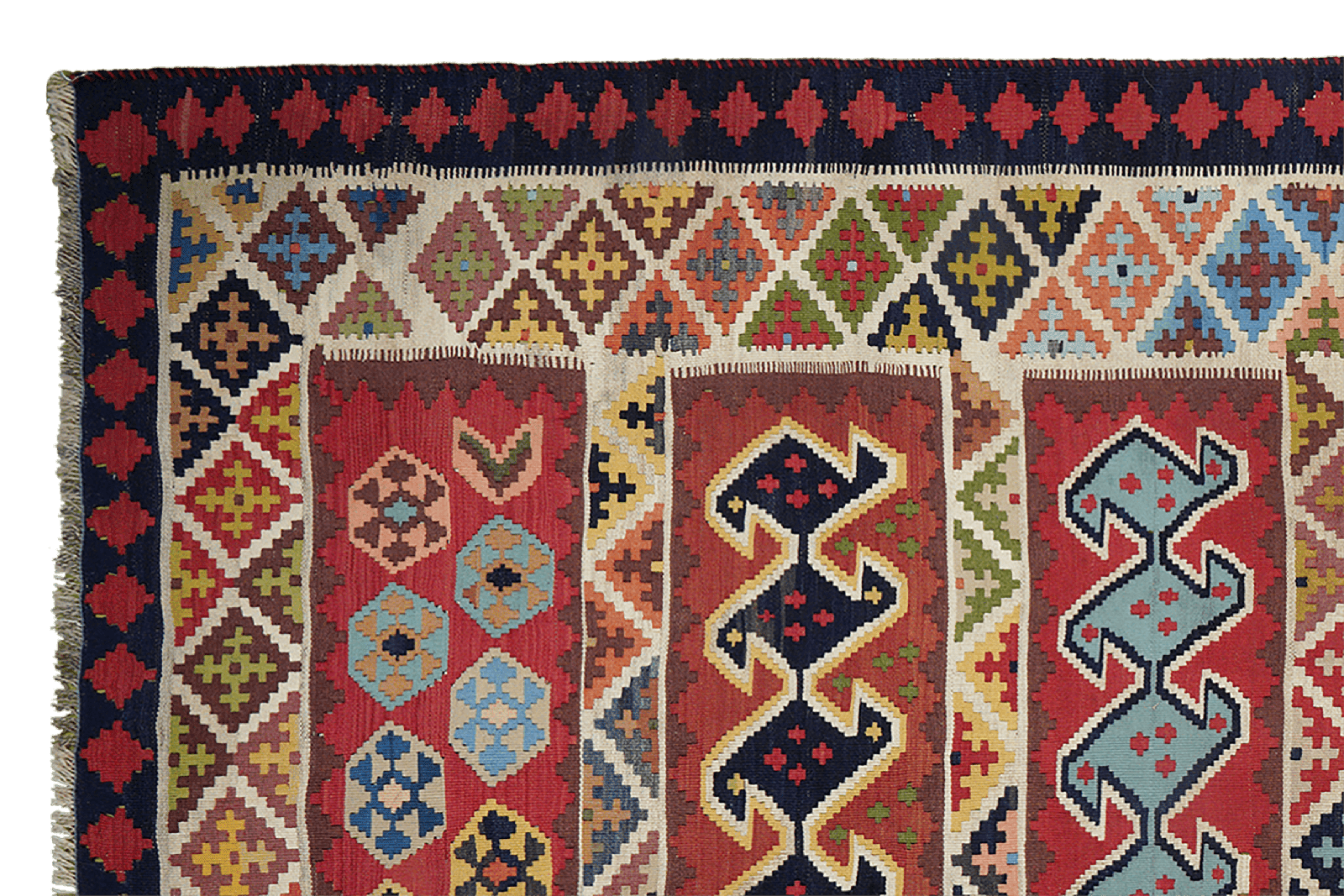 Kelim Gashgai Old — Handmade, 162x318 cm, Multicolor, 100% Virgin Wool | View 3