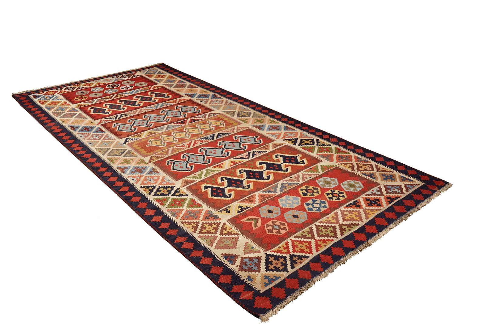 Kelim Gashgai Old — Handmade, 162x318 cm, Multicolor, 100% Virgin Wool | View 4