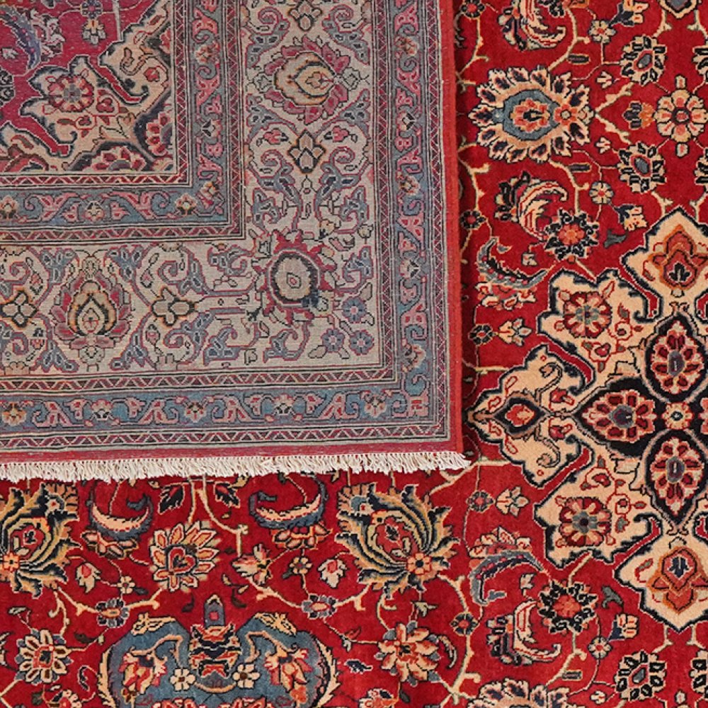 Sarough — Hand-knotted, 247x350 cm, Red, 100% Virgin Wool | View 6