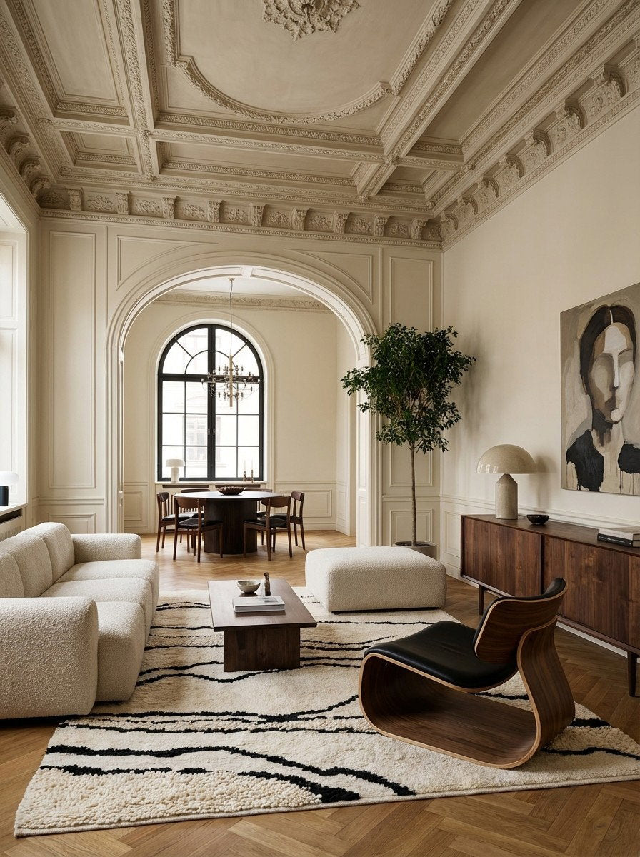 Morrocan Mirage — Handgefertigt, 300x200 cm, Beige, 100% Virgin Wool | Detail view