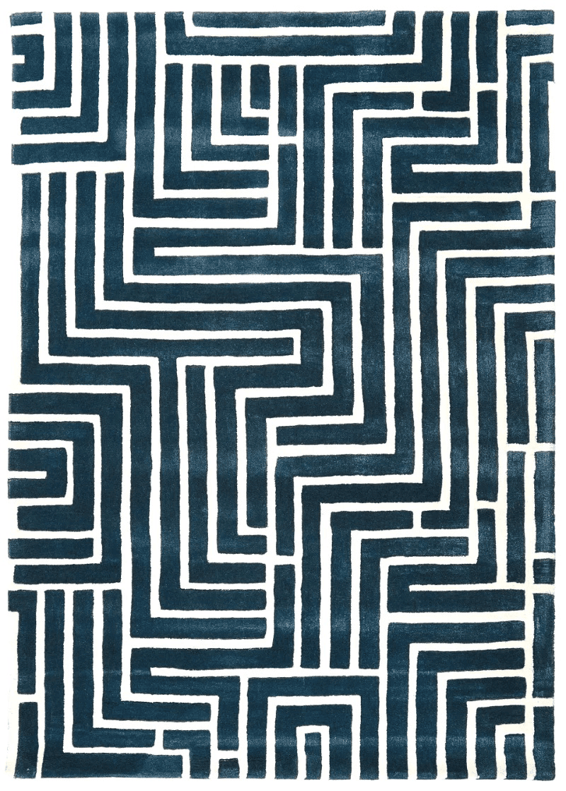 Skyline — Hand-knotted, 200x300 cm, Blue, 50% Schurwolle, 50% Viskose | Main view