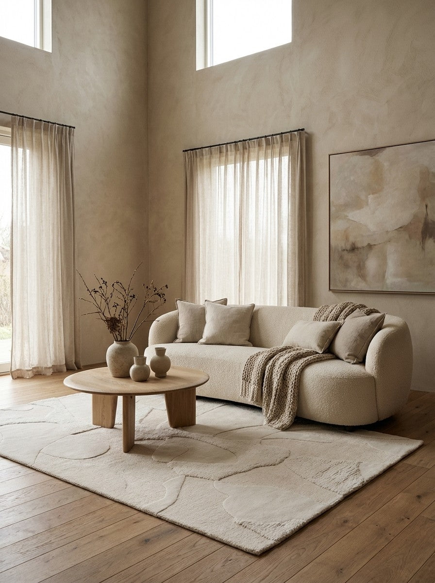Desert Dune — Hand-knotted, 170x240 cm, Beige, 100% Virgin Wool | Detail view