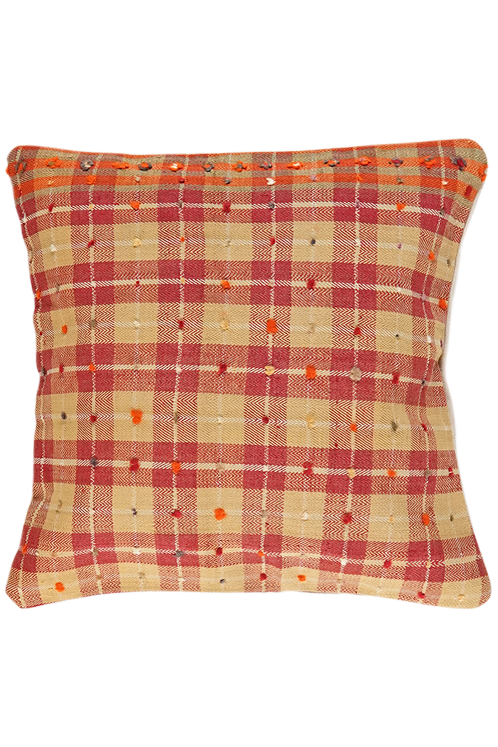 Kelim Kissen — Handgefertigt, 65x65 cm, Bunt, 100% Virgin Wool | Main view