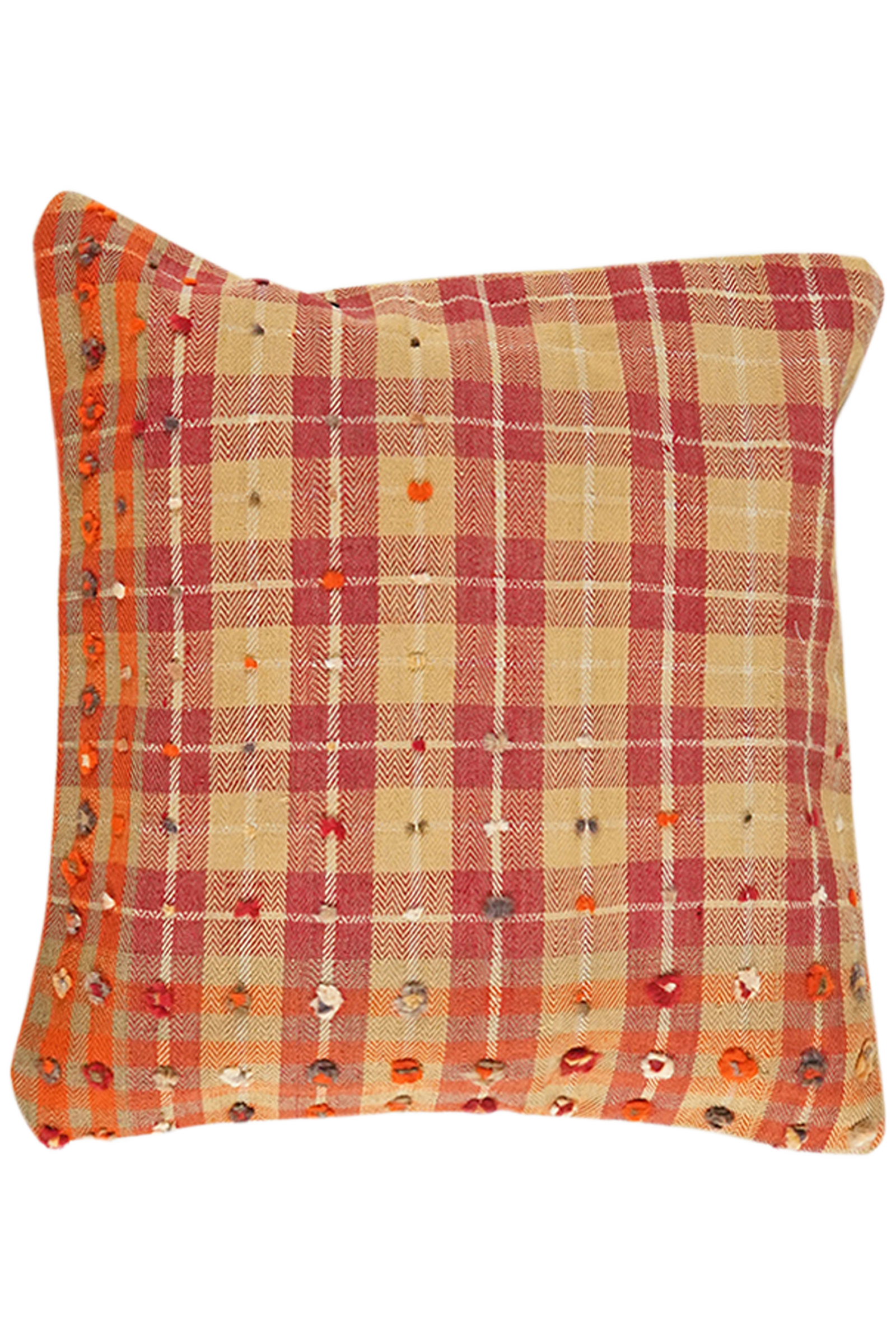 Kelim Kissen — Handgefertigt, 65x65 cm, Bunt, 100% Virgin Wool | Main view