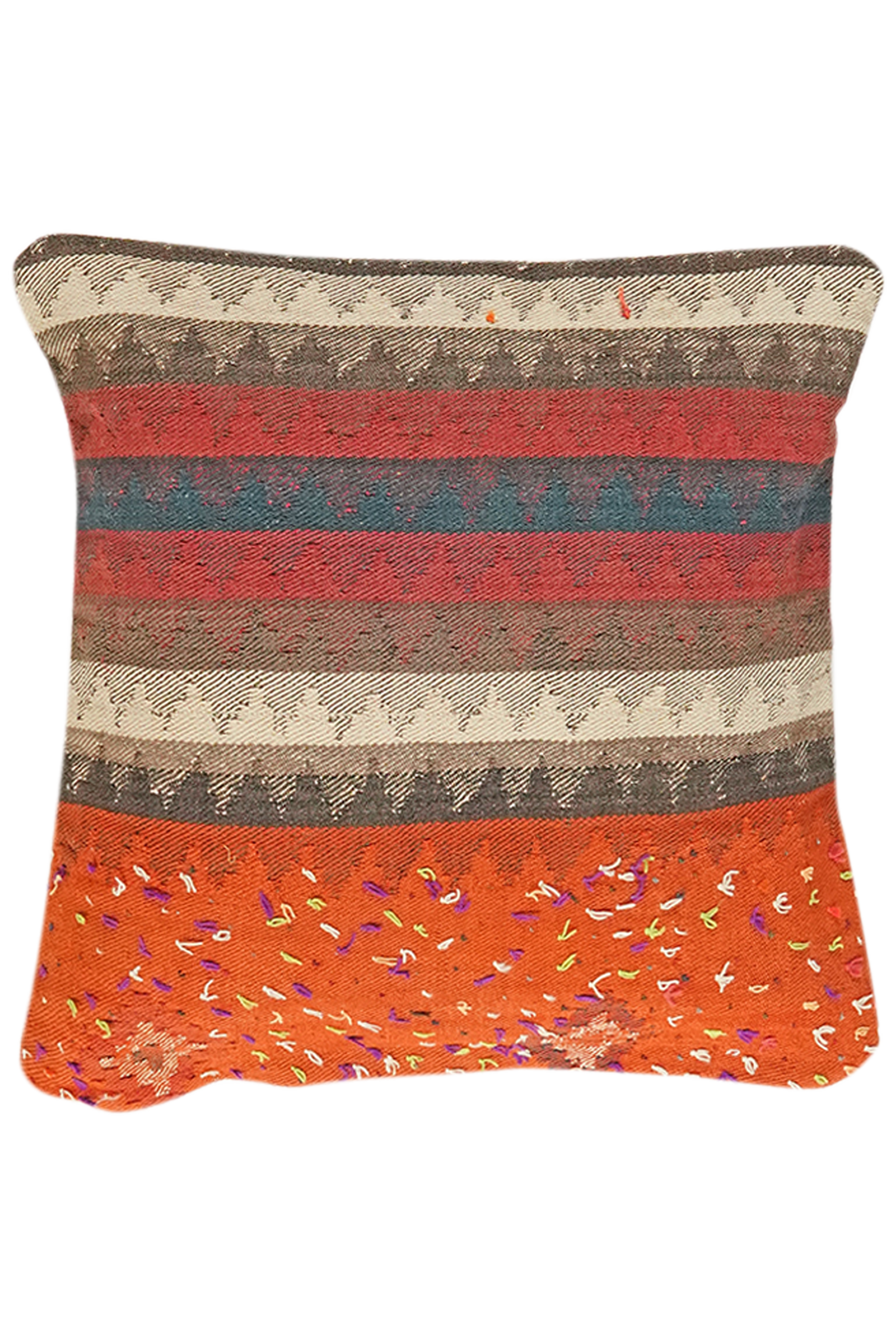 Kelim Kissen — Handgefertigt, 65x65 cm, Bunt, 100% Virgin Wool | Main view
