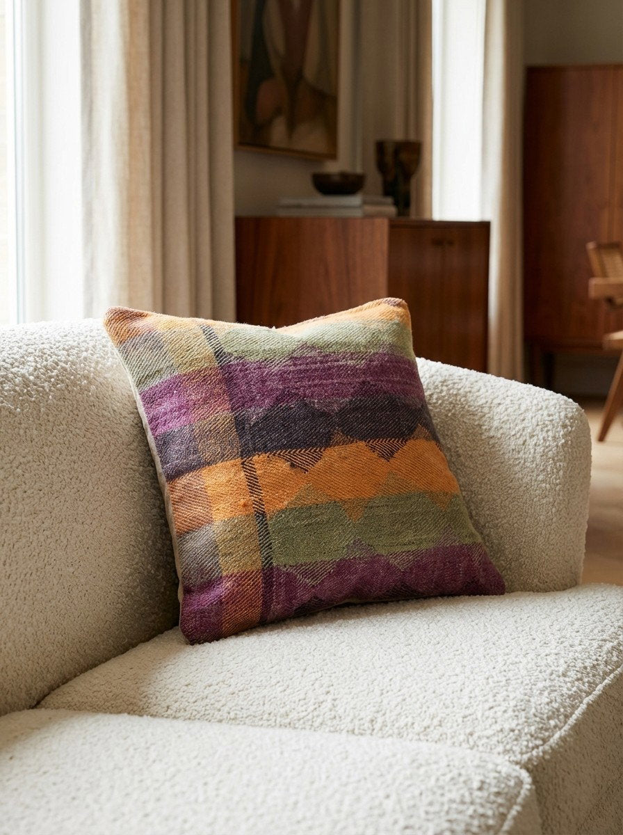 Kelim Kissen — Handgefertigt, 50x50 cm, 100% Virgin Wool | Detail view