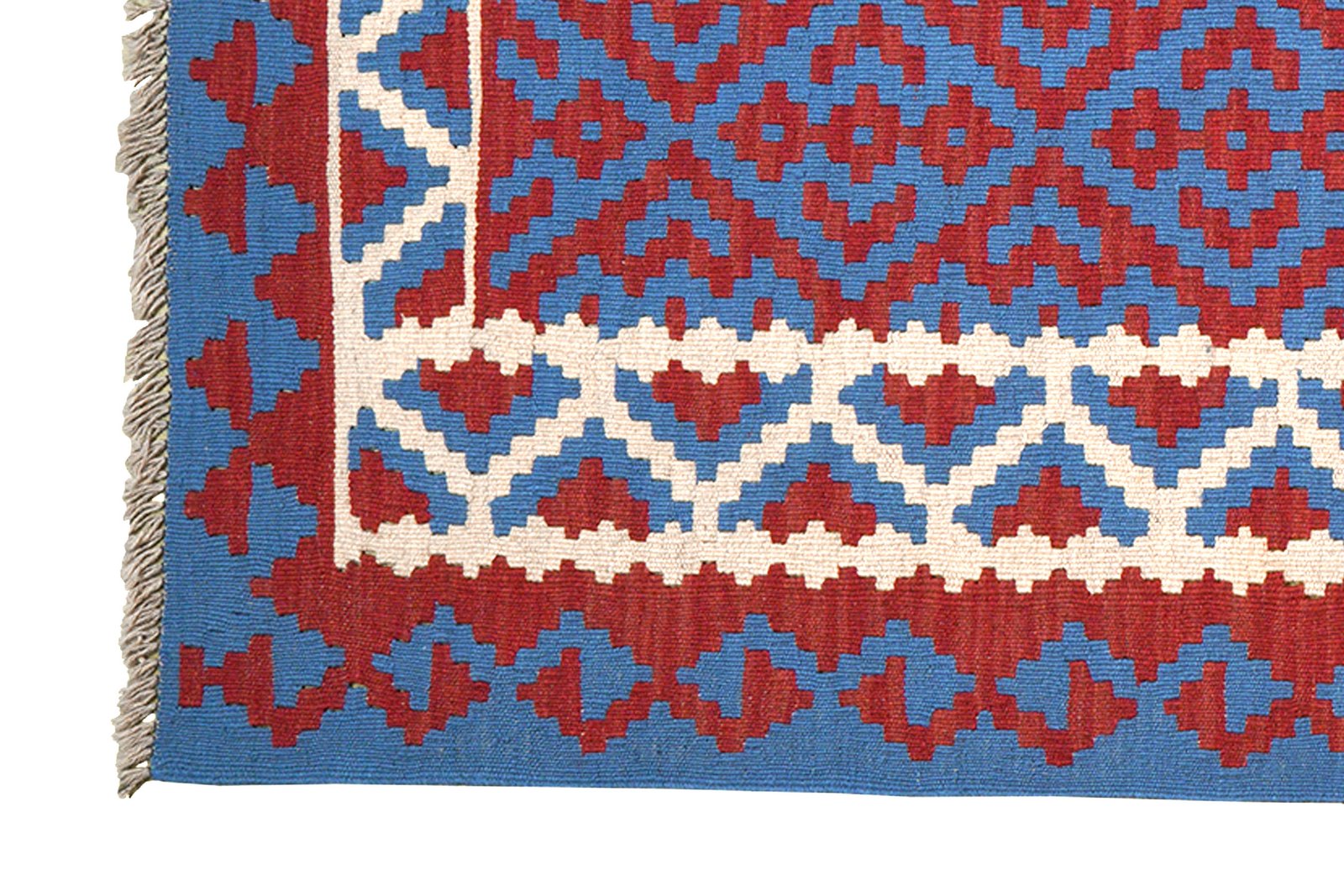 Kelim Gashgai — Handmade, 117x182 cm, Blue, 100% Virgin Wool | View 3
