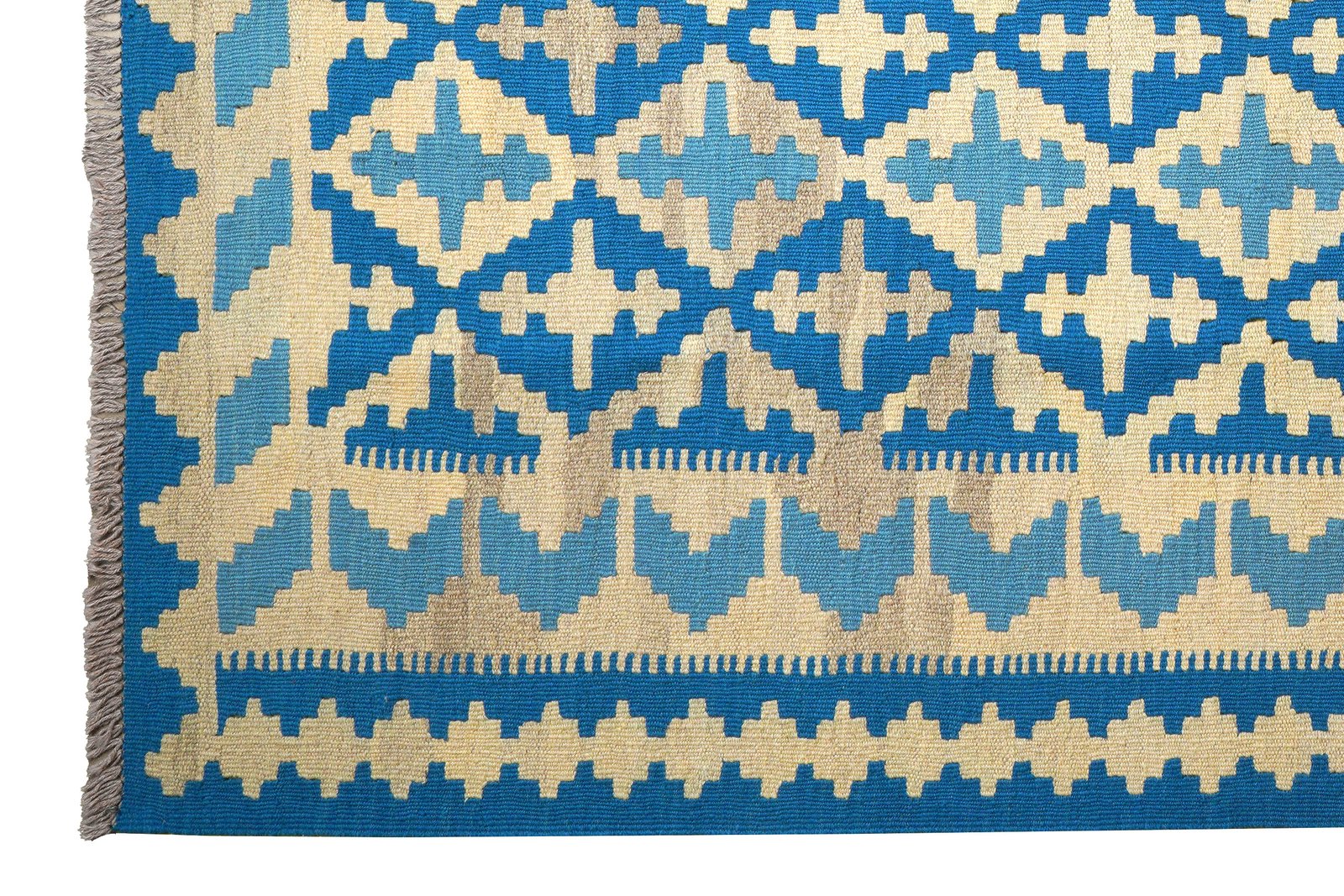 Kelim Gashgai — Handmade, 174x236 cm, Blue, 100% Virgin Wool | View 3